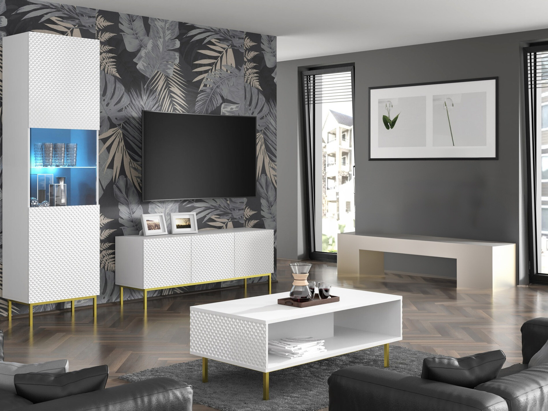 Regal Odelomu 102 (Weiß + Weiß glänzend)