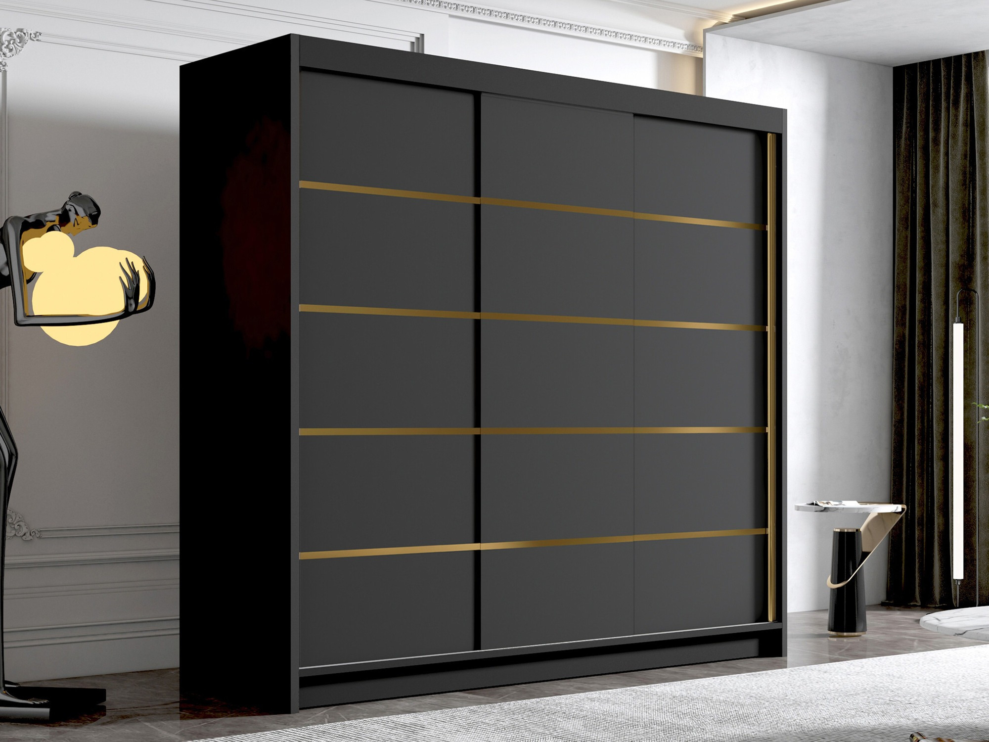 Kleiderschrank Closico Plenor VI (Schwarz)