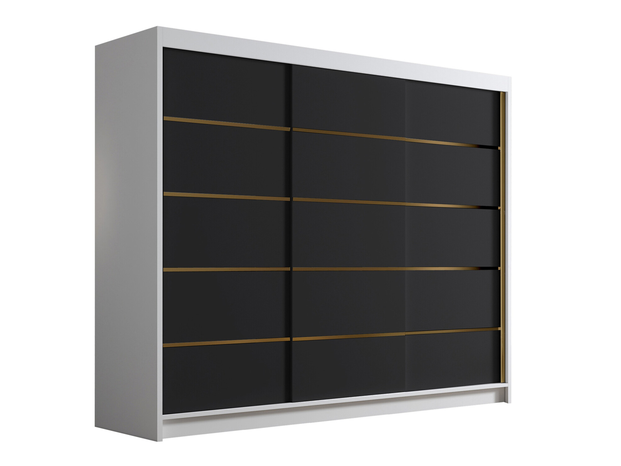 Kleiderschrank Closico Veltron II (Weiß + Schwarz)