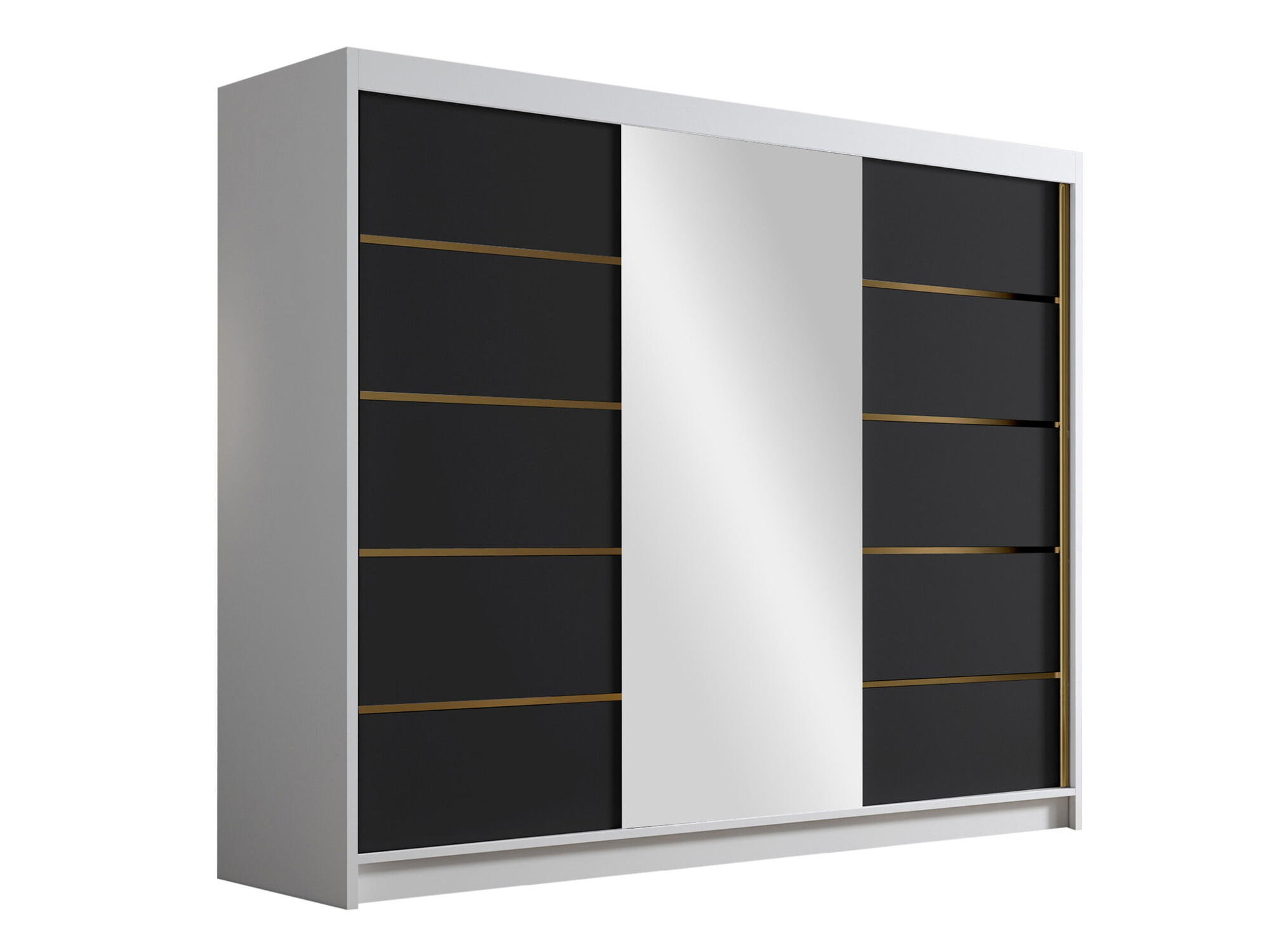 Kleiderschrank Closico Veltron II (Weiß + Schwarz)