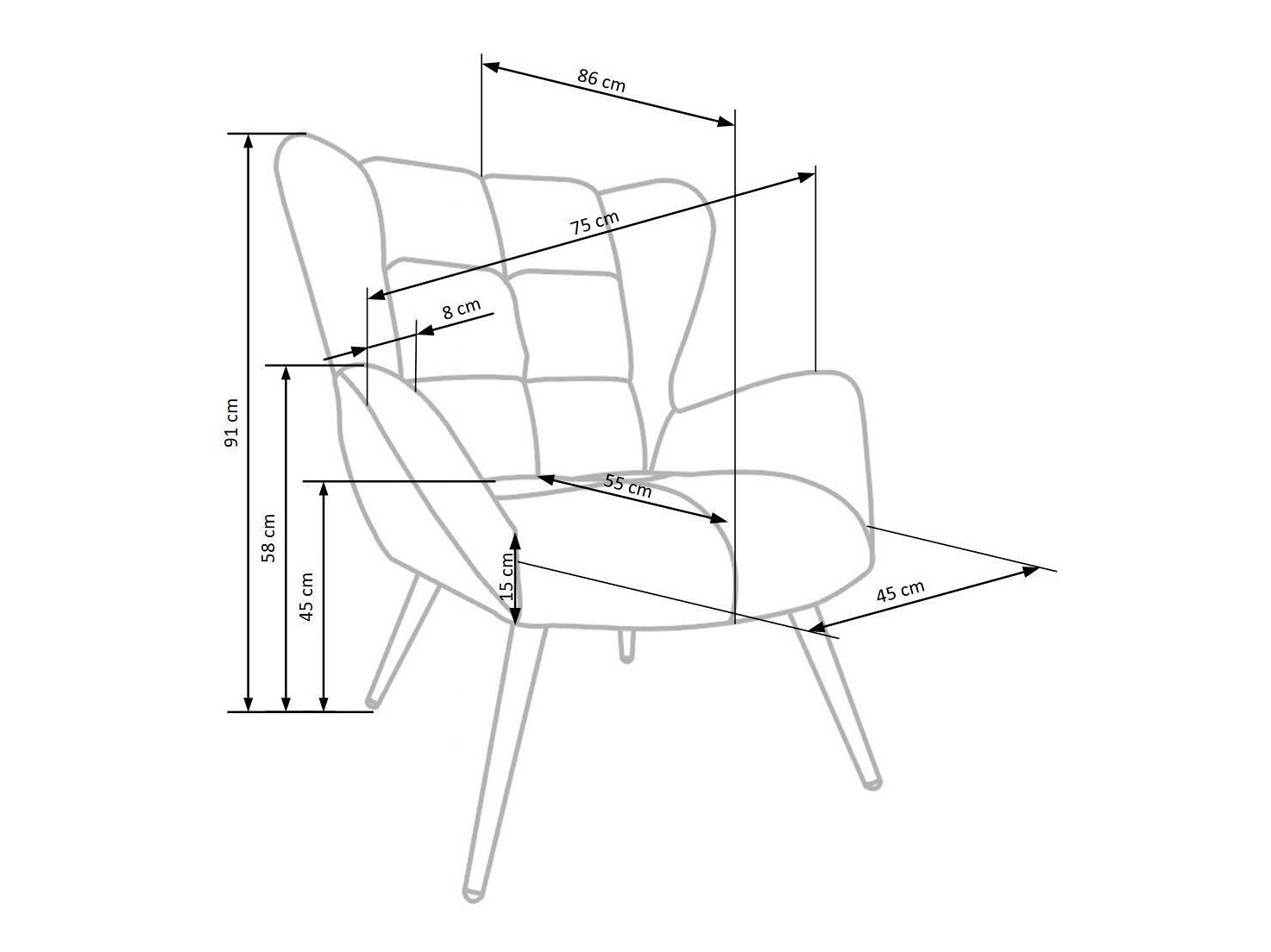 Sessel Houston 1079 (Dunkelgrün)