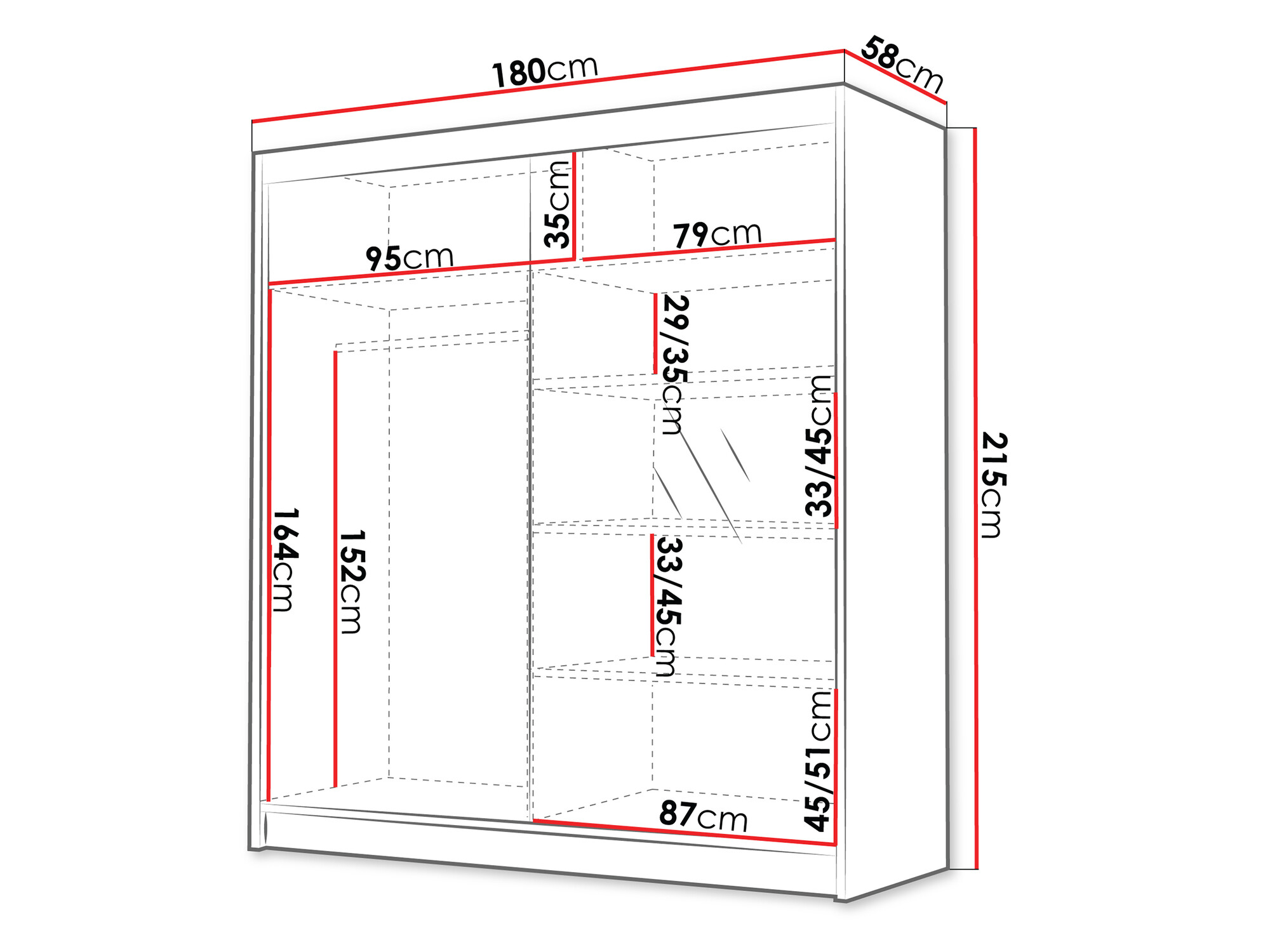 Kleiderschrank Closico 186 (Schwarz)