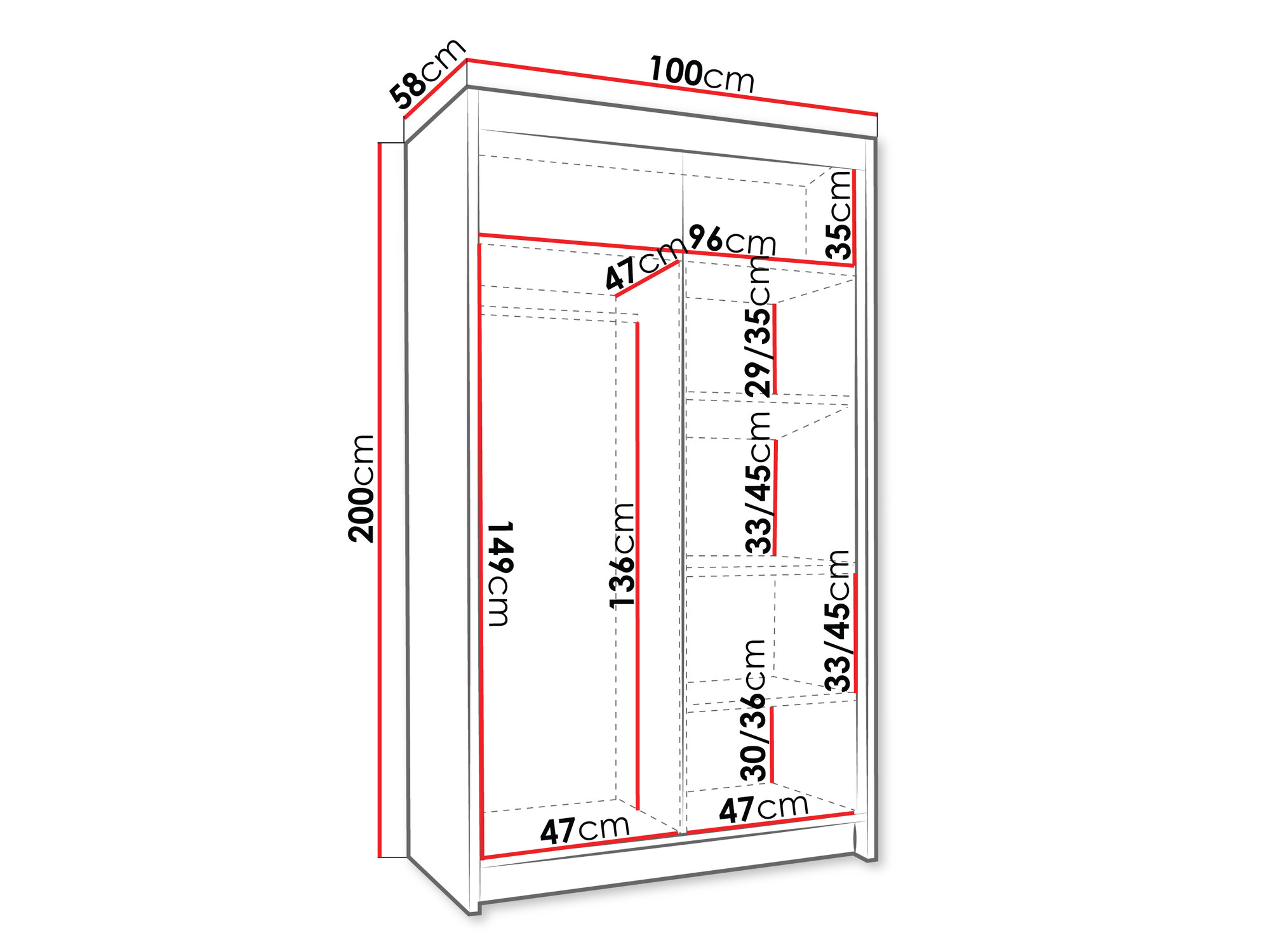 Kleiderschrank Closico Corden III (Weiß)