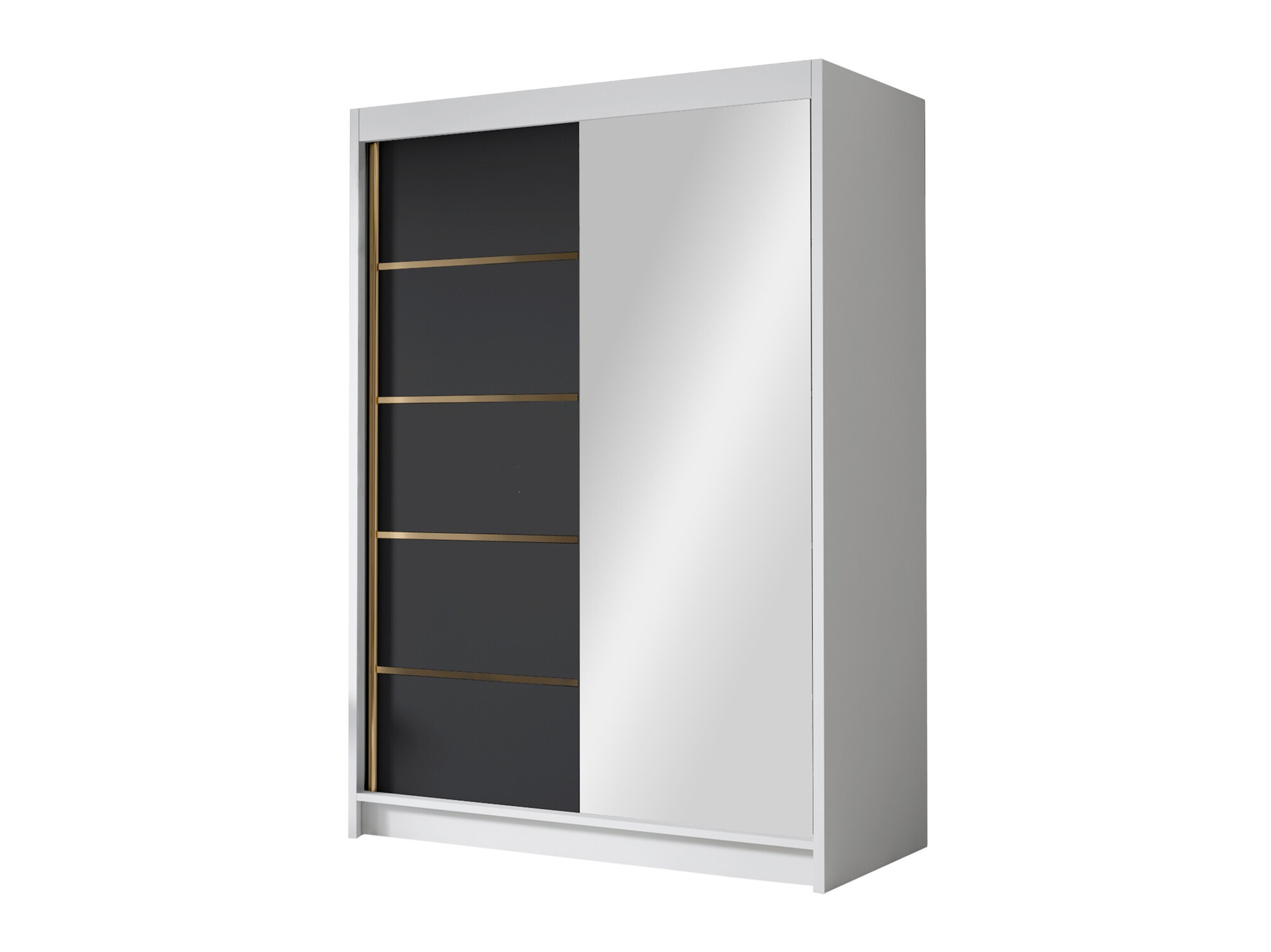 Kleiderschrank Closico Fornix III (Weiß + Schwarz)