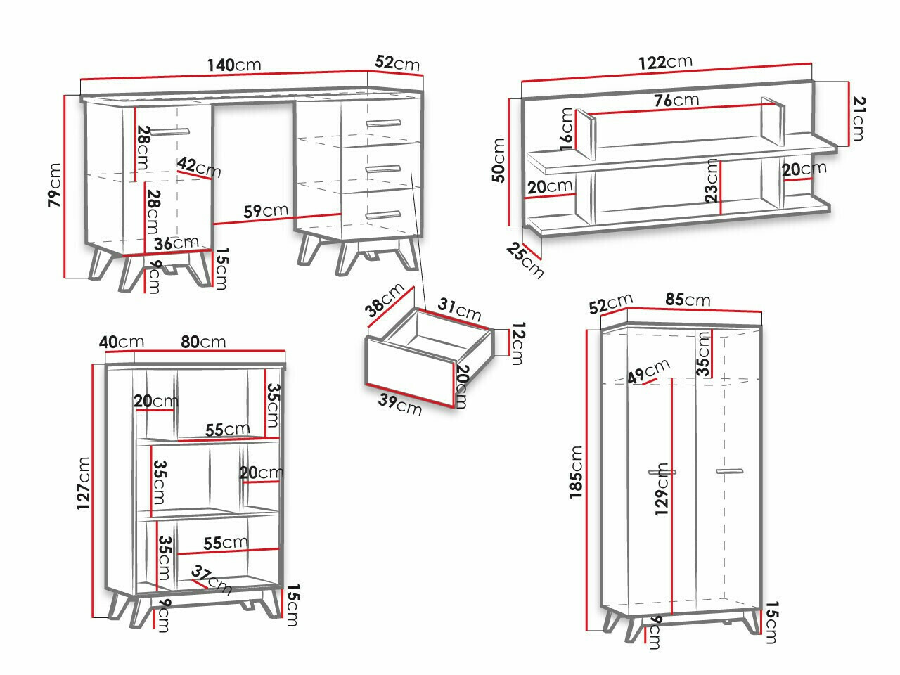Heimbüro-Set Sorvera 114