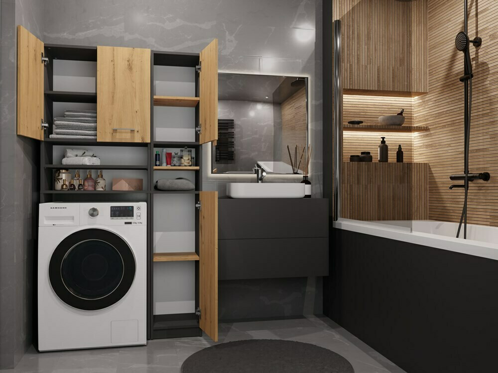 Badezimmer-Regal Mandeville 128 (Artisan Eichenholzoptik)