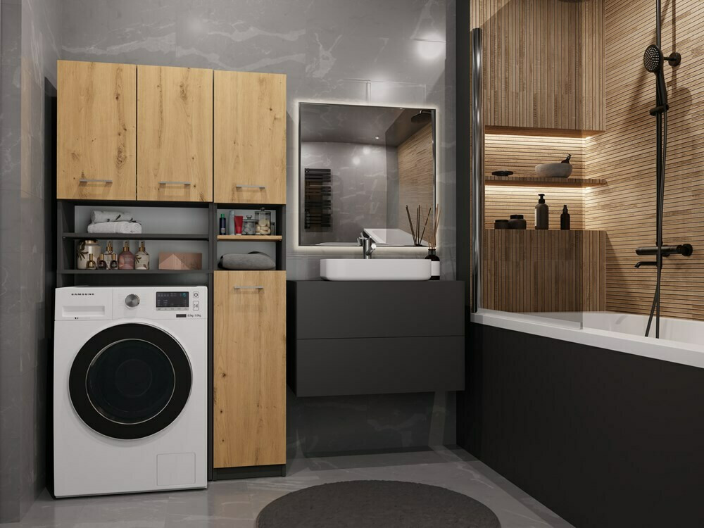 Badezimmer-Regal Mandeville 128 (Artisan Eichenholzoptik)