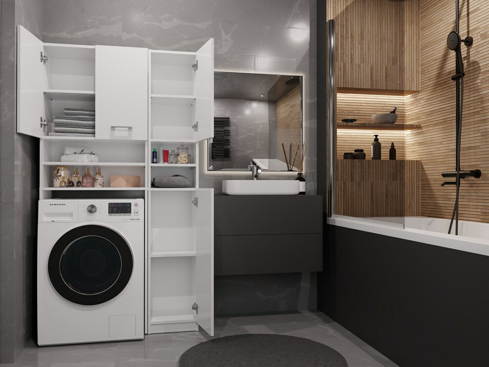 Badezimmer-Regal Mandeville 128 (Weiß)