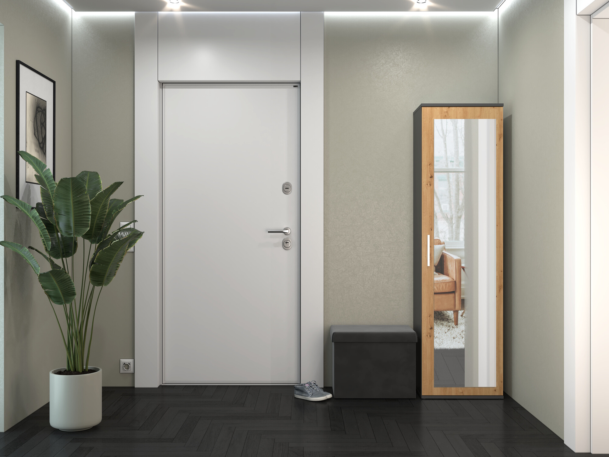 Kleiderschrank Mandeville 127 (Artisan Eichenholzoptik + Anthrazit)