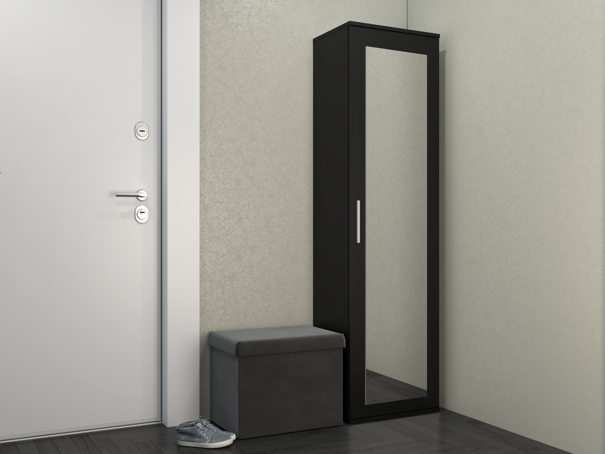 Kleiderschrank Mandeville 127 (Mattschwarz)