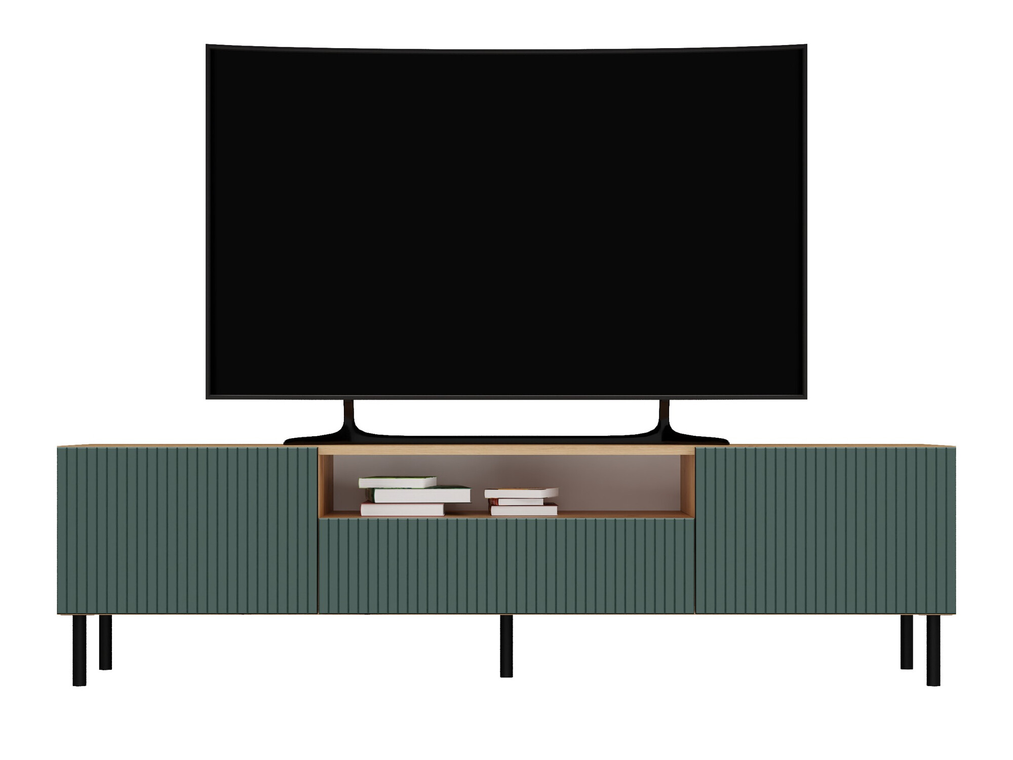 TV-Möbel Romseru 105 (Grün + Artisan Eichenholzoptik)