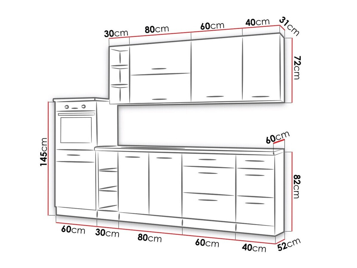 Modulares Küchenset Wood White 136