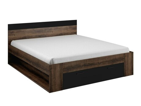Bett Melvele 108 (Monastery Eichenholzoptik + Schwarz)