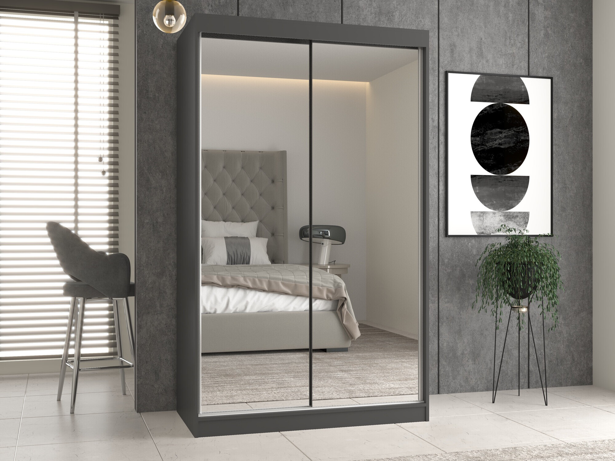 Kleiderschrank Mandeville 158 (Anthrazit)