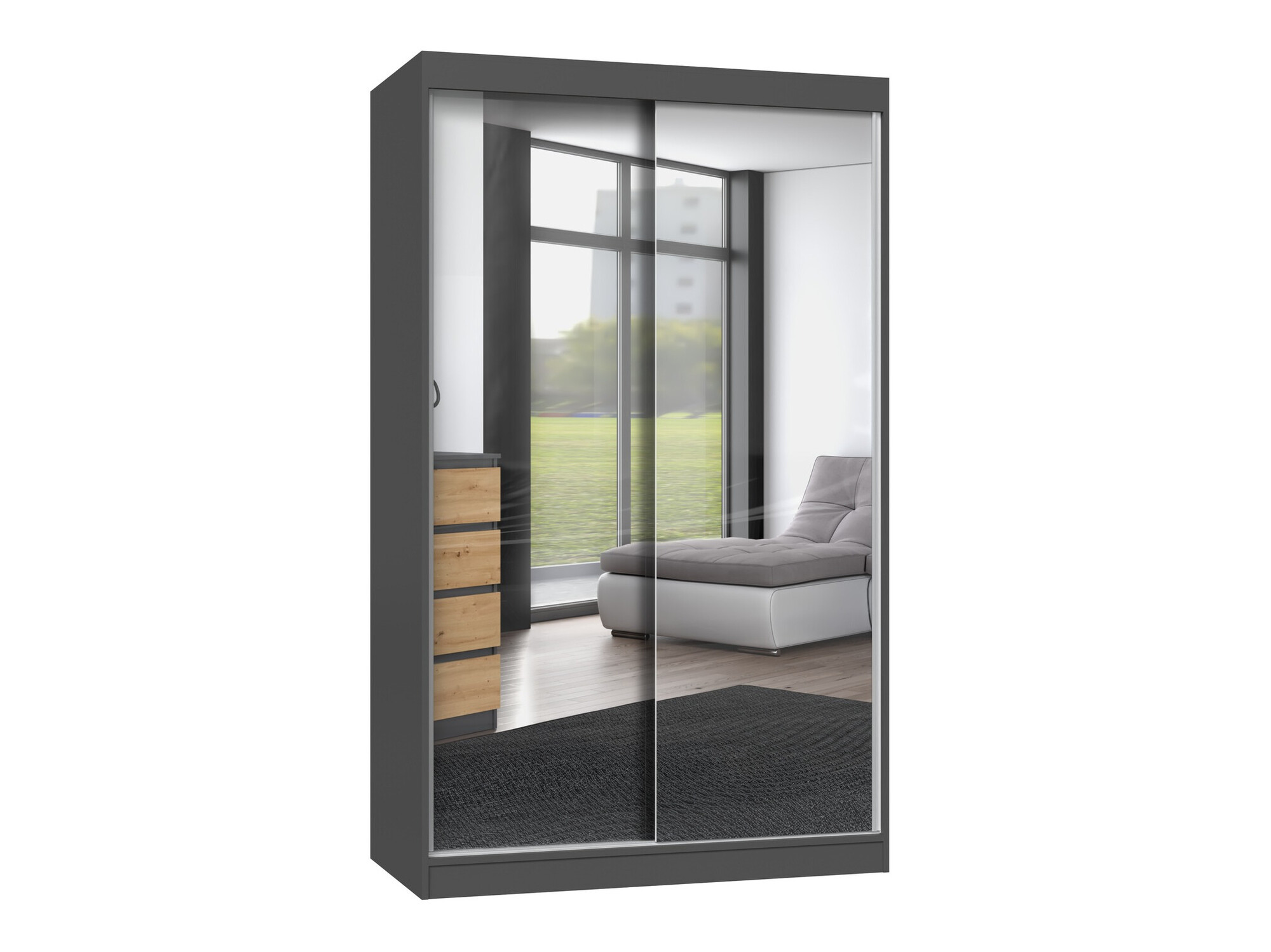 Kleiderschrank Mandeville 158 (Anthrazit)