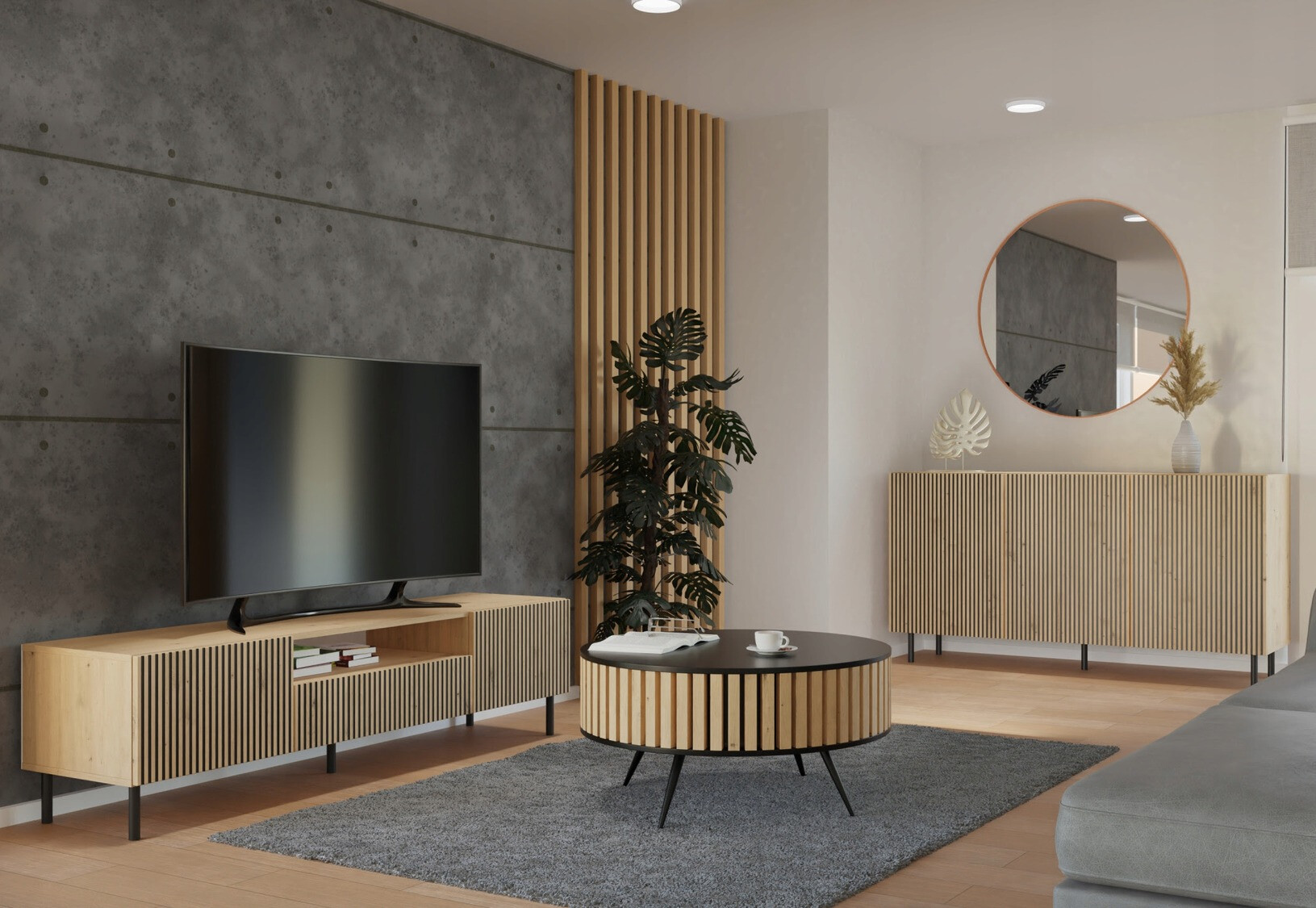 TV-Möbel Romseru 105 (Artisan Eichenholzoptik)