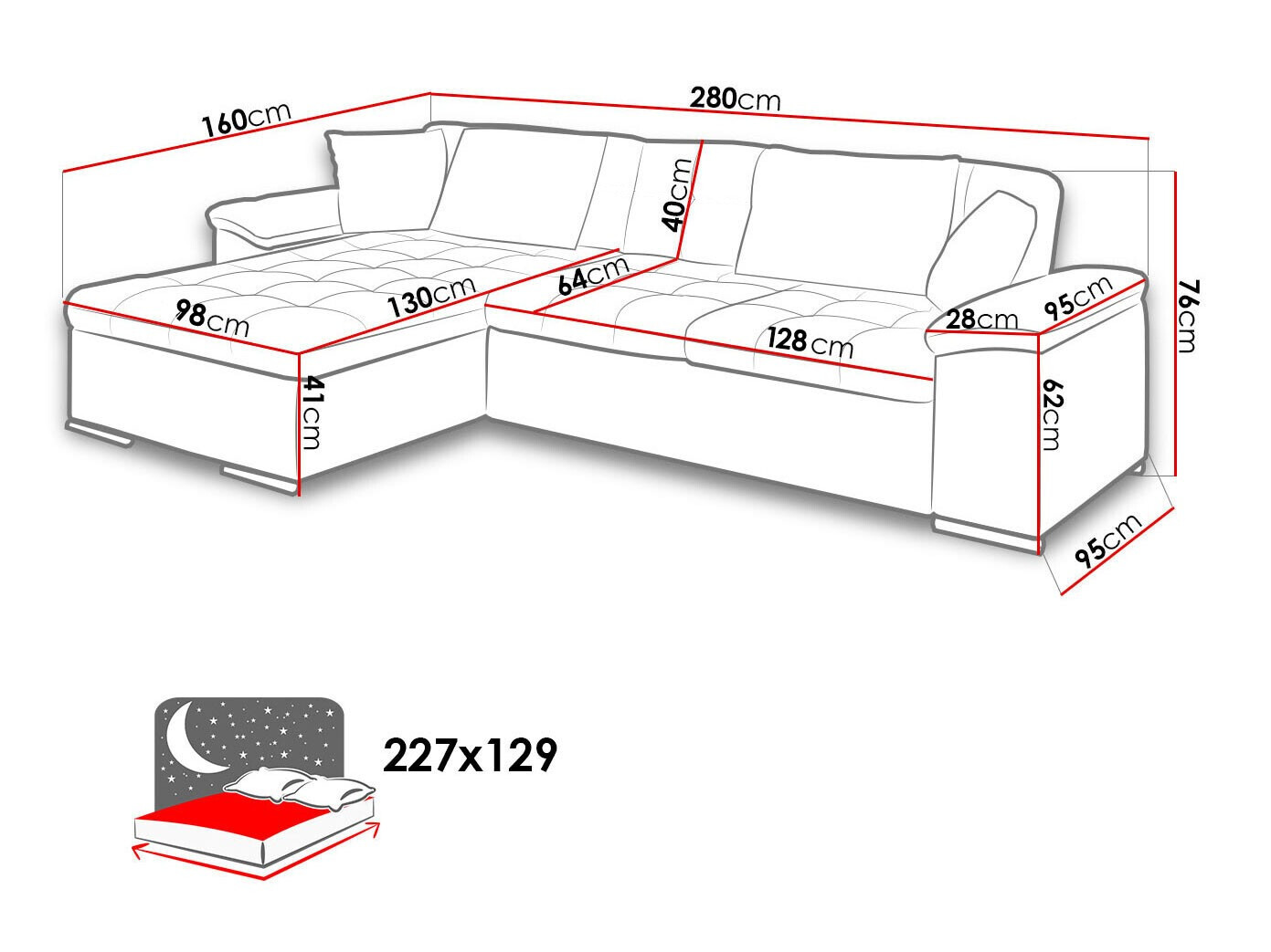 Ecksofa Comfivo 107 (Soft 011 + Soul 20)