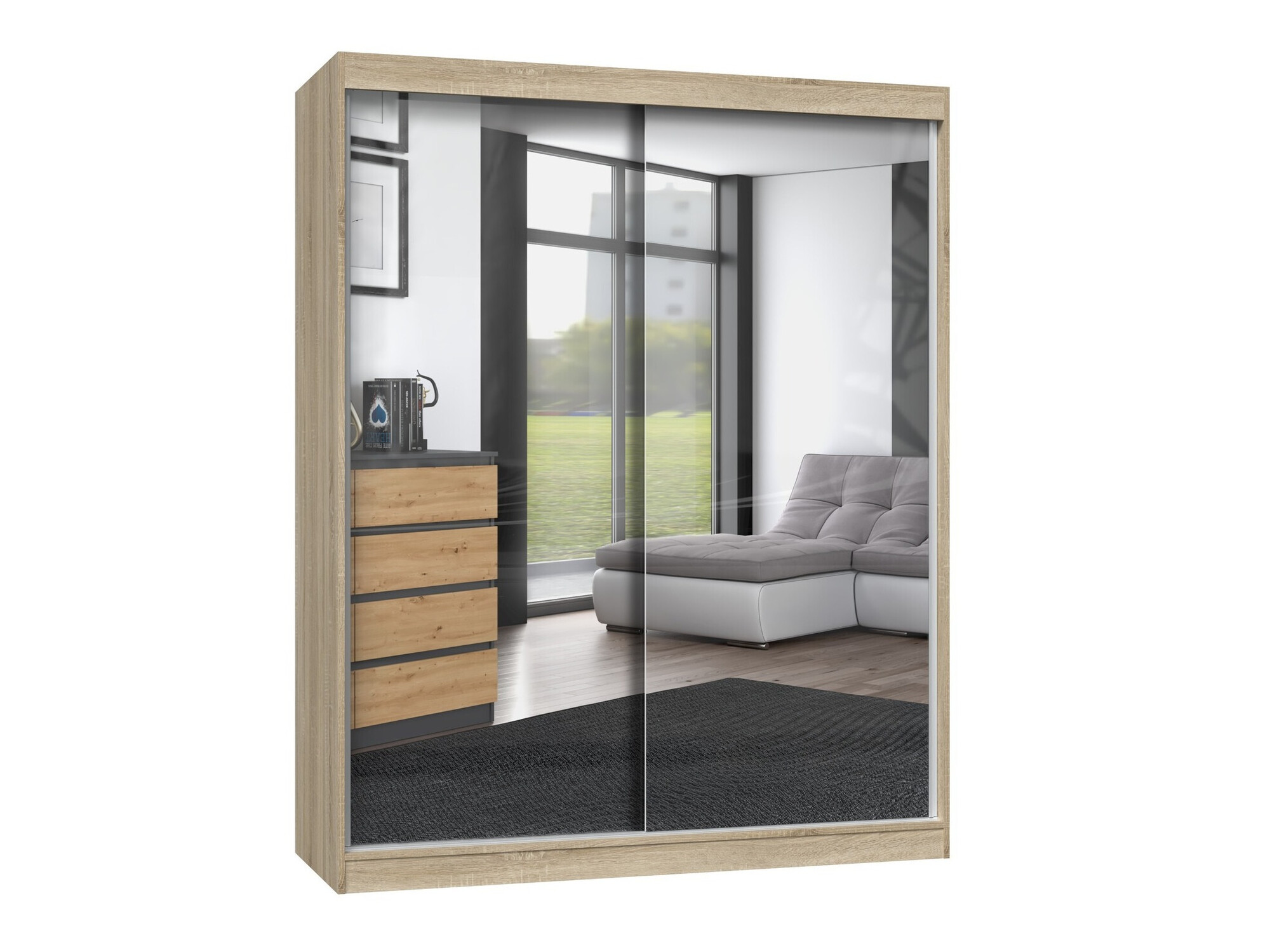 Kleiderschrank Mandeville 165 (Sonoma Eichenholzoptik)