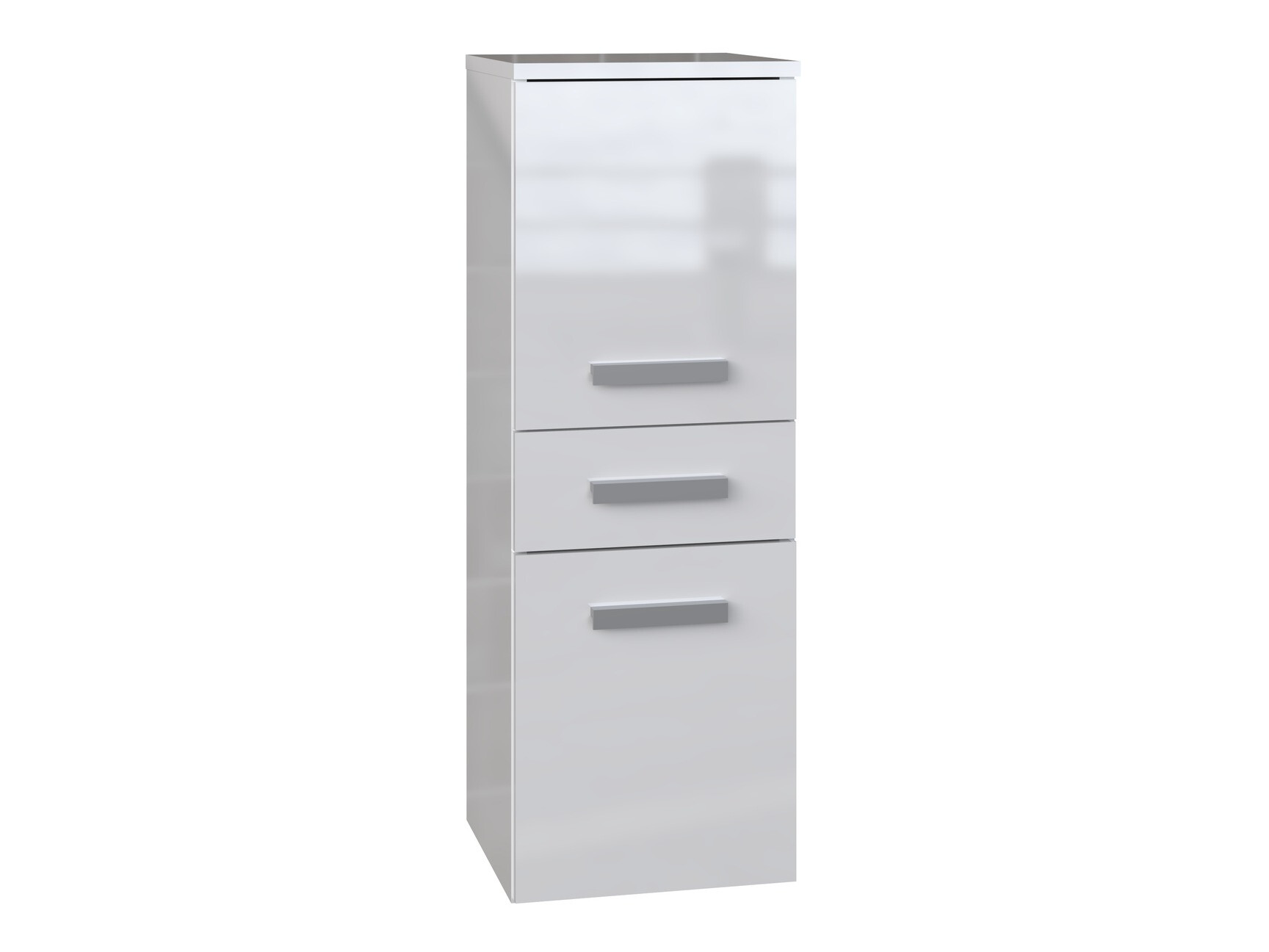 Stehender Badezimmerschrank Nolmaru 108 (Weiß + Weiß glänzend)