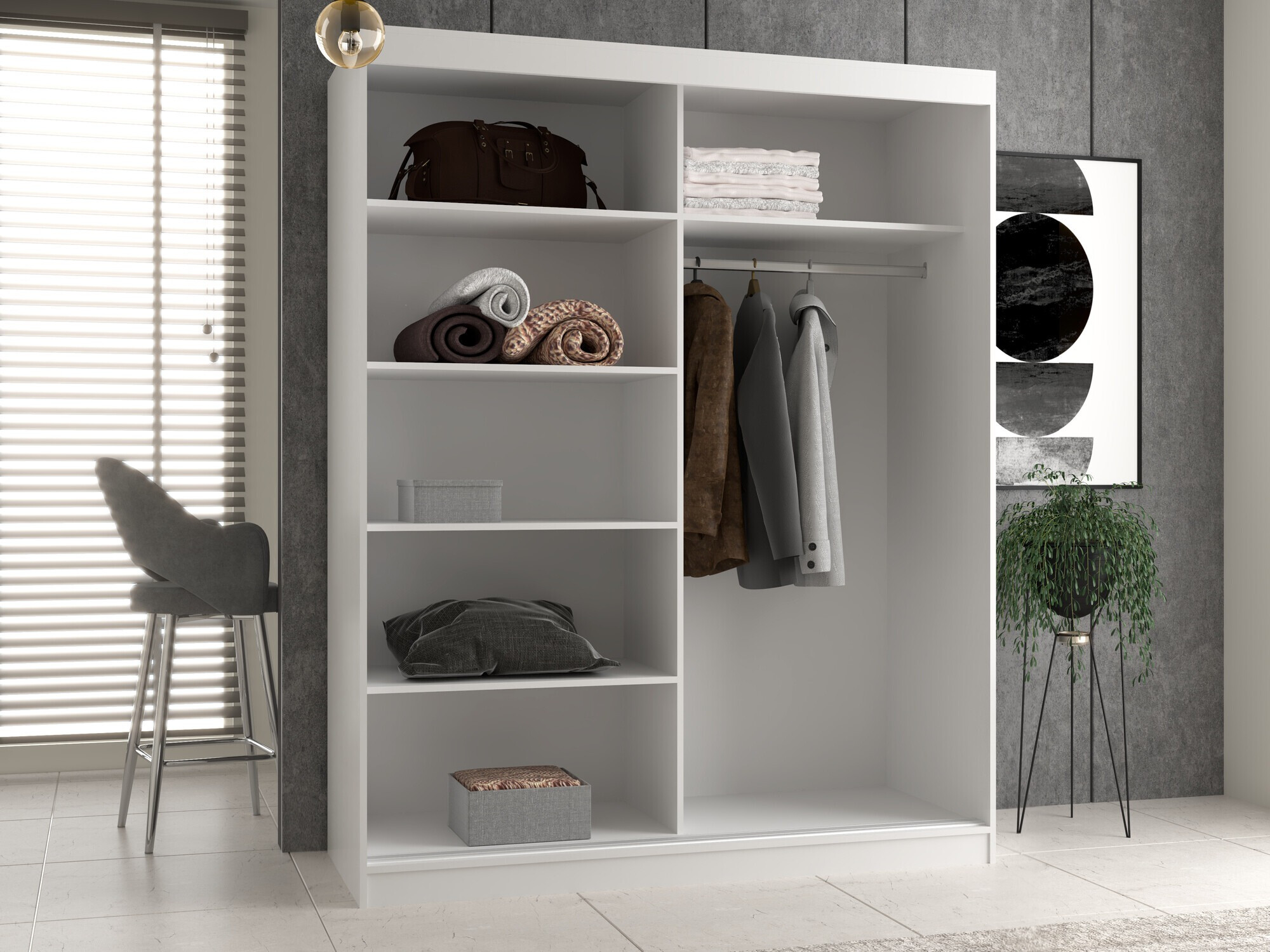 Kleiderschrank Mandeville 177 (Weiß)