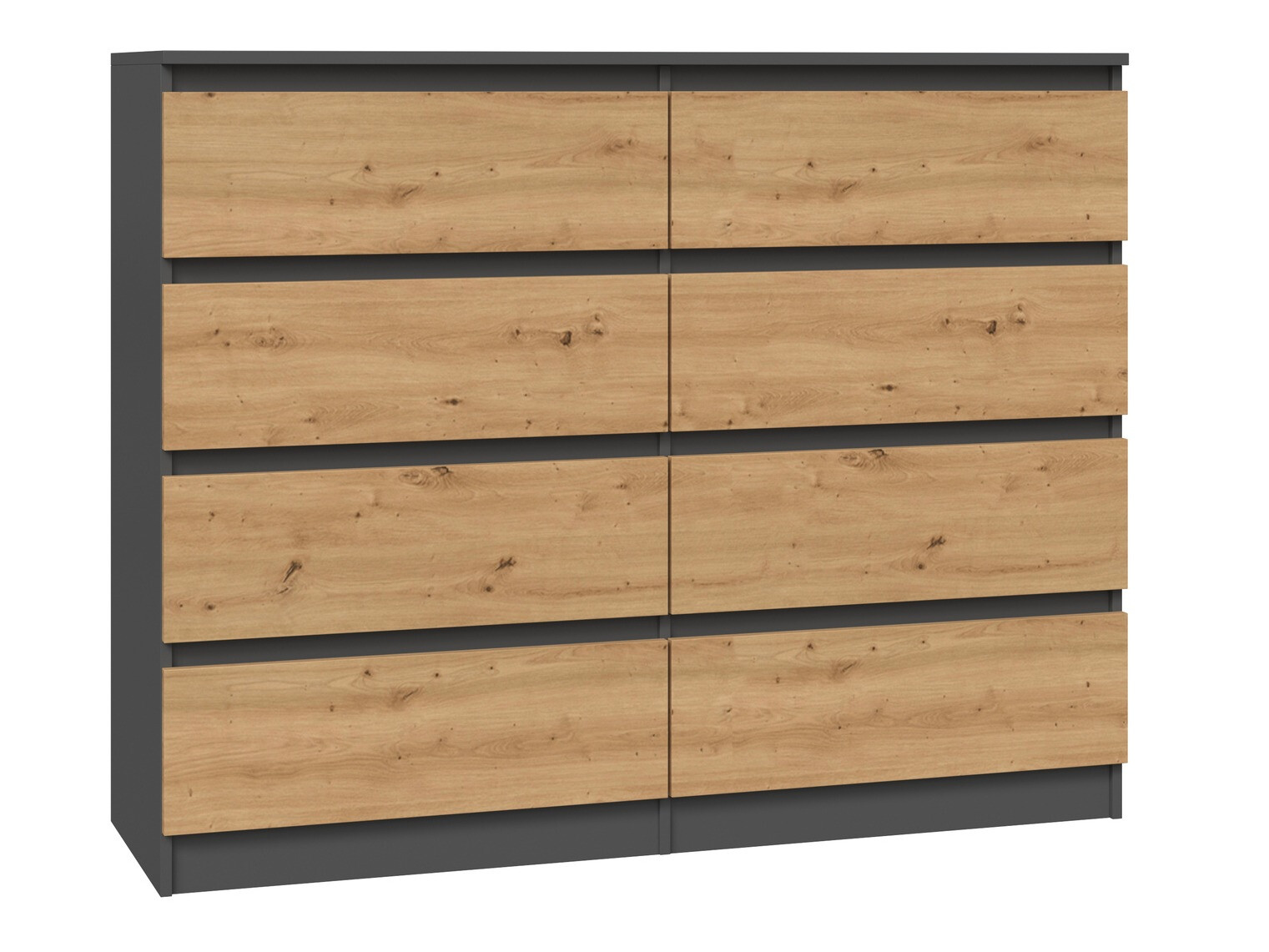 Kommoden Elbvelu 101 (Anthrazit + Artisan Eichenholzoptik)