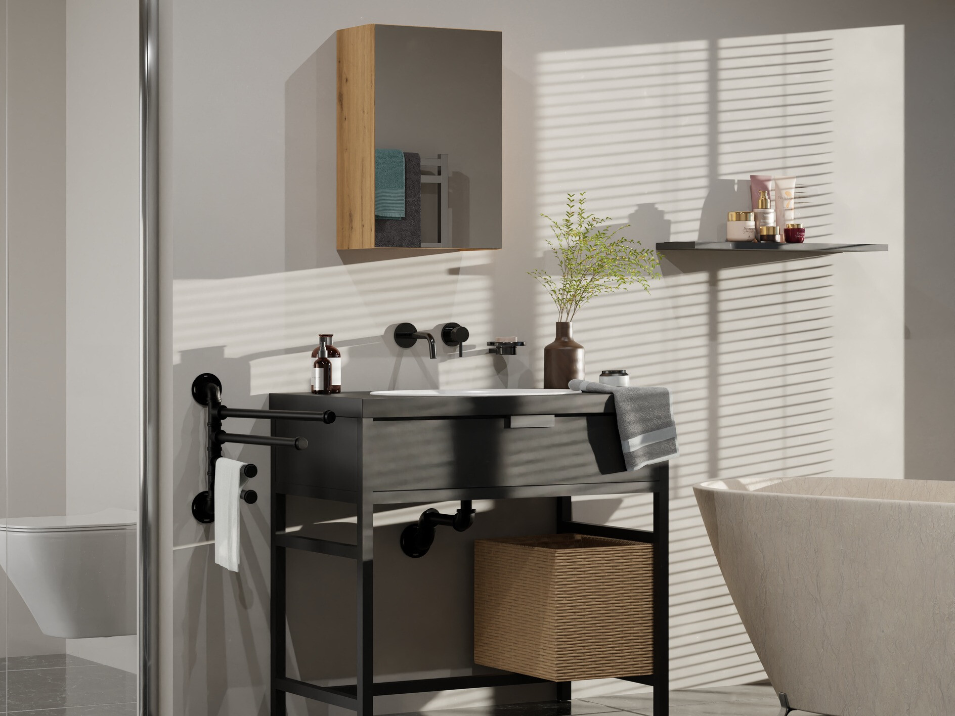 Spiegelschrank fürs Badezimmer Balelbo 100 (Artisan Eichenholzoptik)