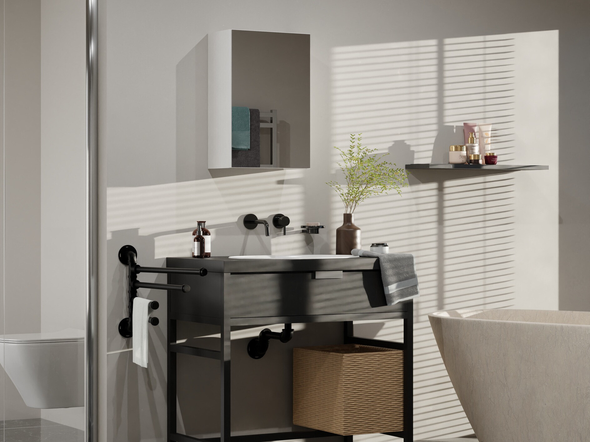 Spiegelschrank fürs Badezimmer Balelbo 100 (Weiß)