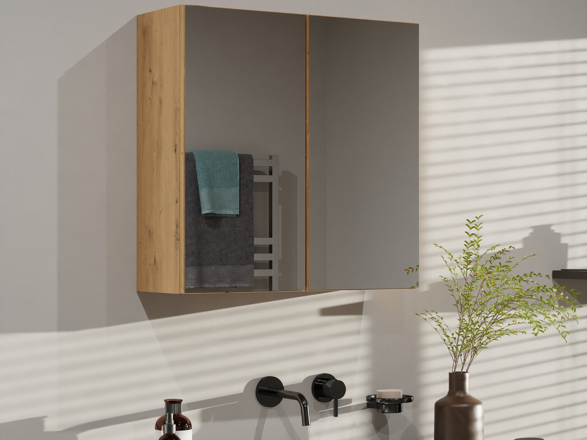Spiegelschrank fürs Badezimmer Balelbo 101 (Artisan Eichenholzoptik)