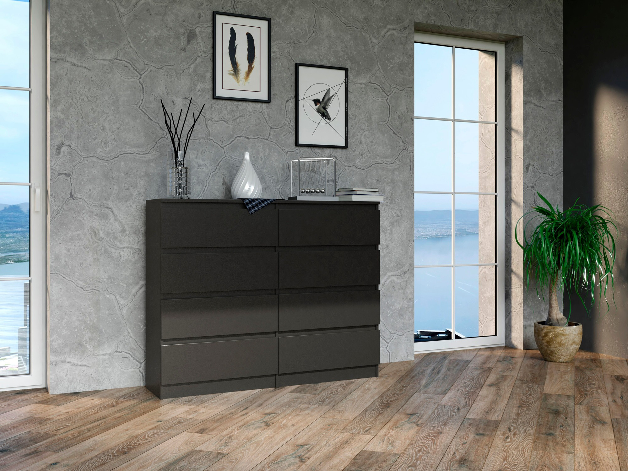 Kommoden Elbvelu 101 (Schwarz)