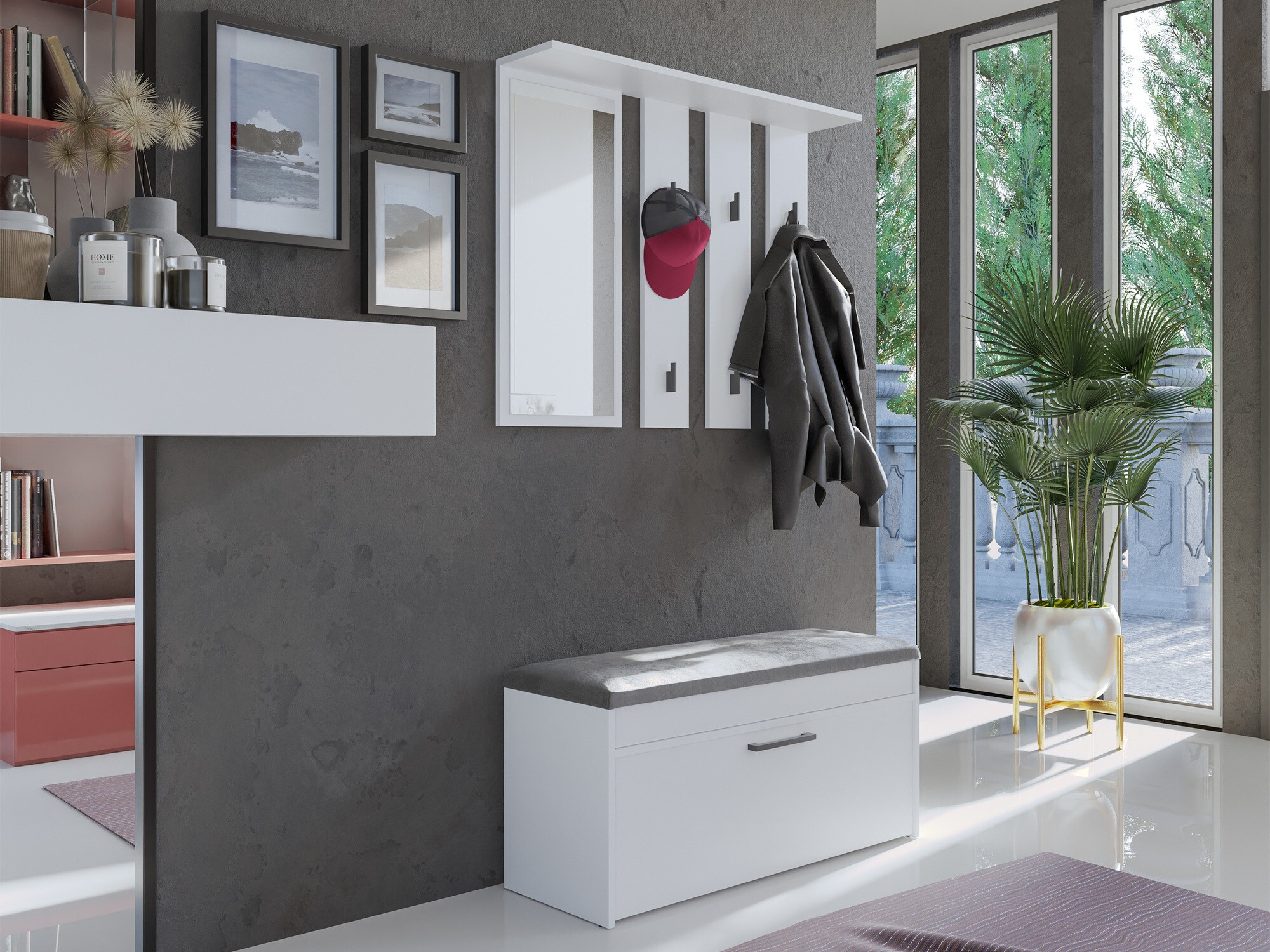 Schuhschrank Mandeville 216 (Weiß)