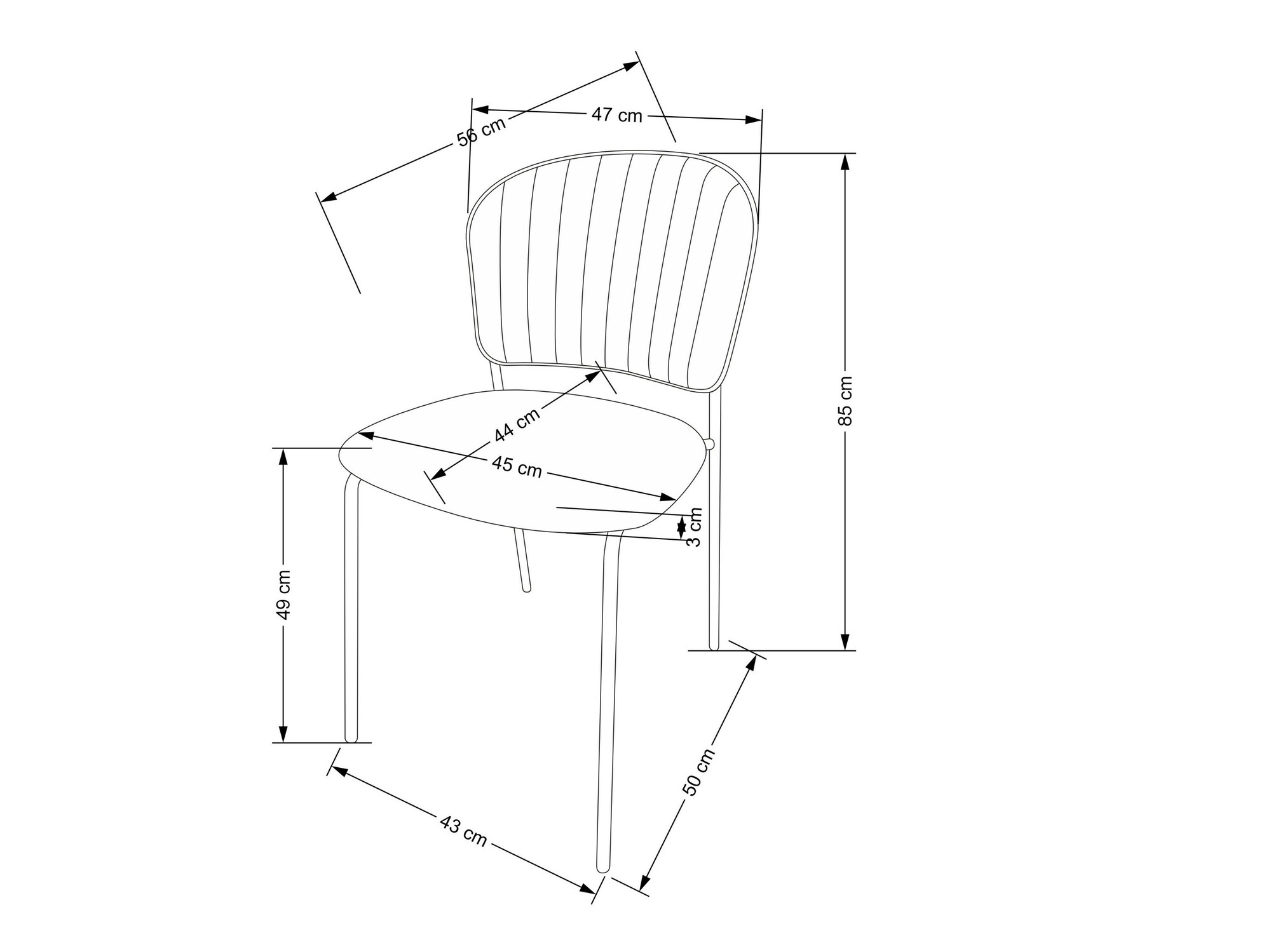 Stuhl Houston 1640 (Grau)