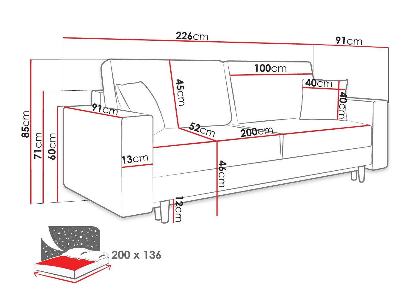 Schlafsofa Memphis 107 (Itaka 48)