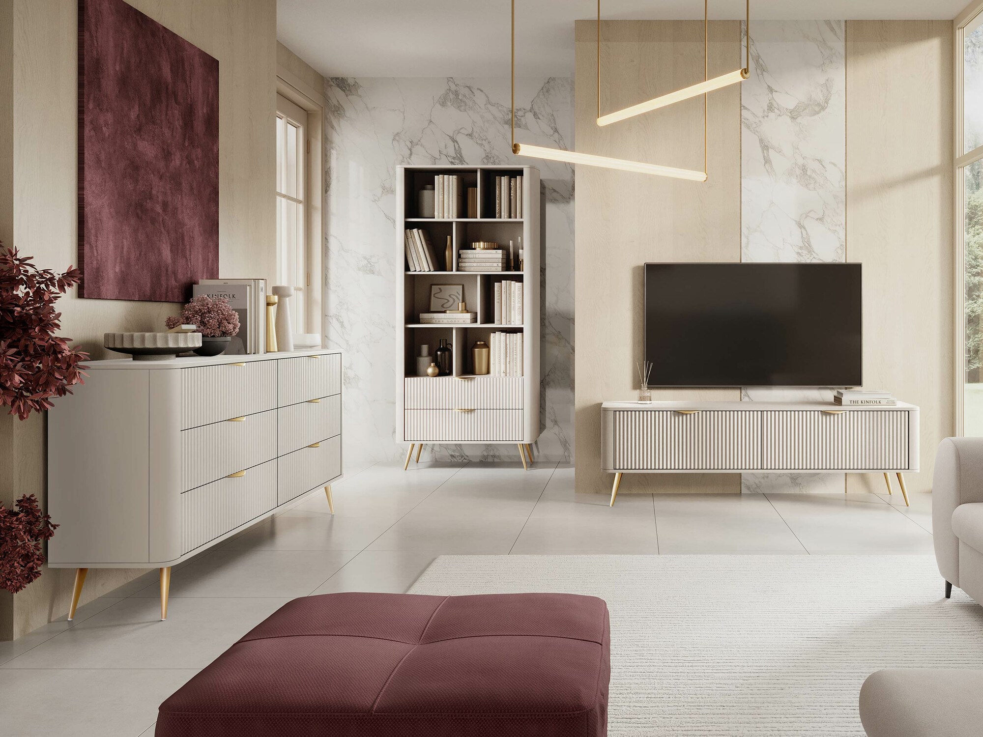 Wohnzimmer-Sets Versoe 109 (Beige)