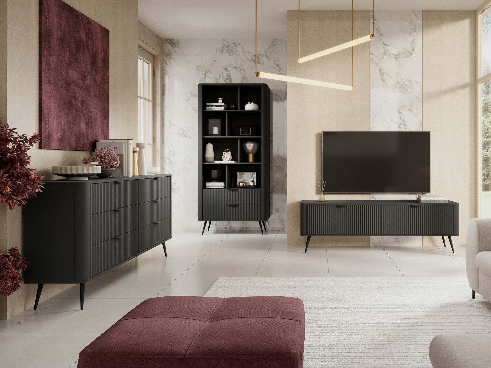 Wohnzimmer-Sets Versoe 109 (Graphit)