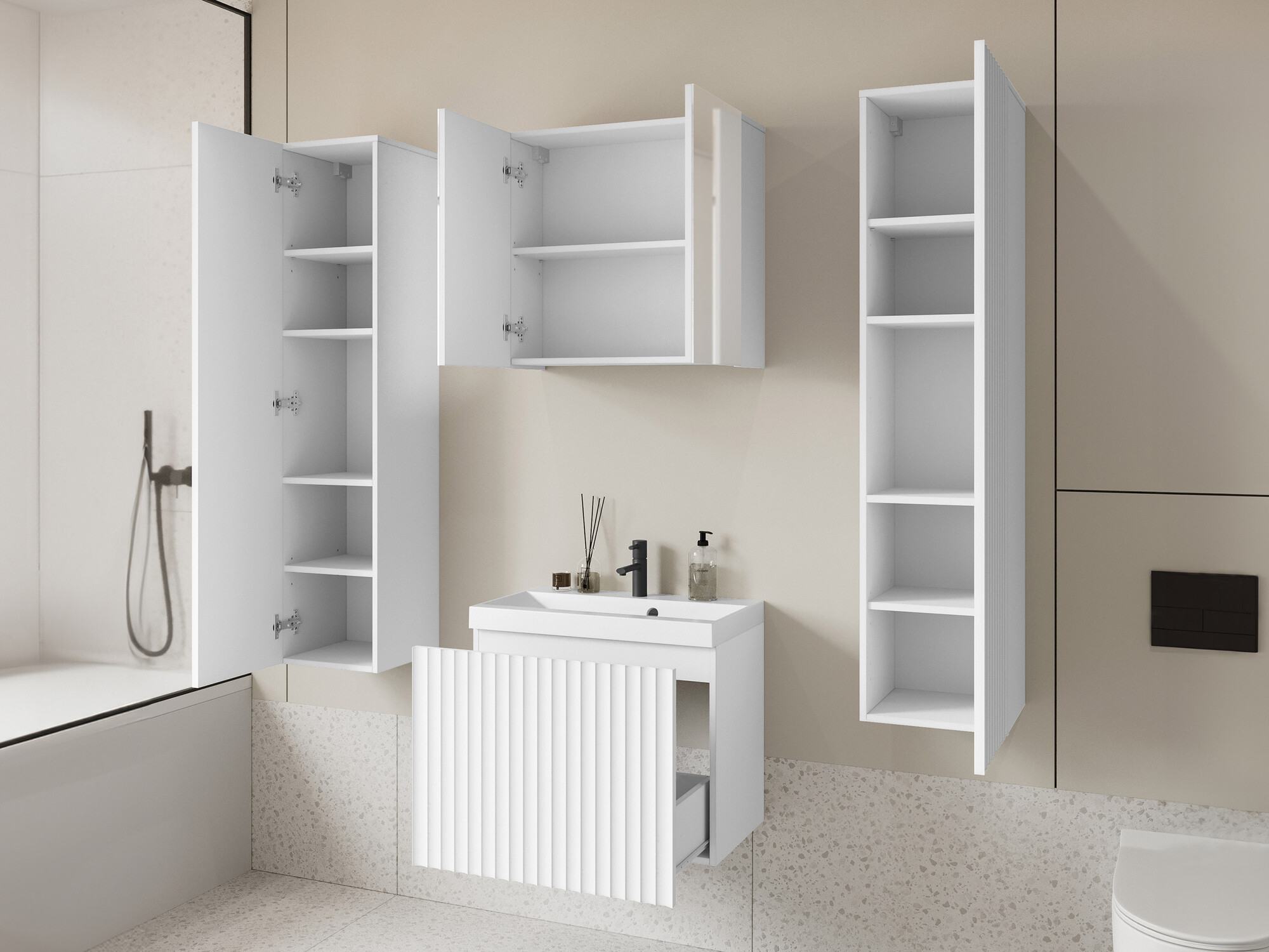 Badezimmer-Set Sarasota 171 (Wotan Eiche + Weiß)