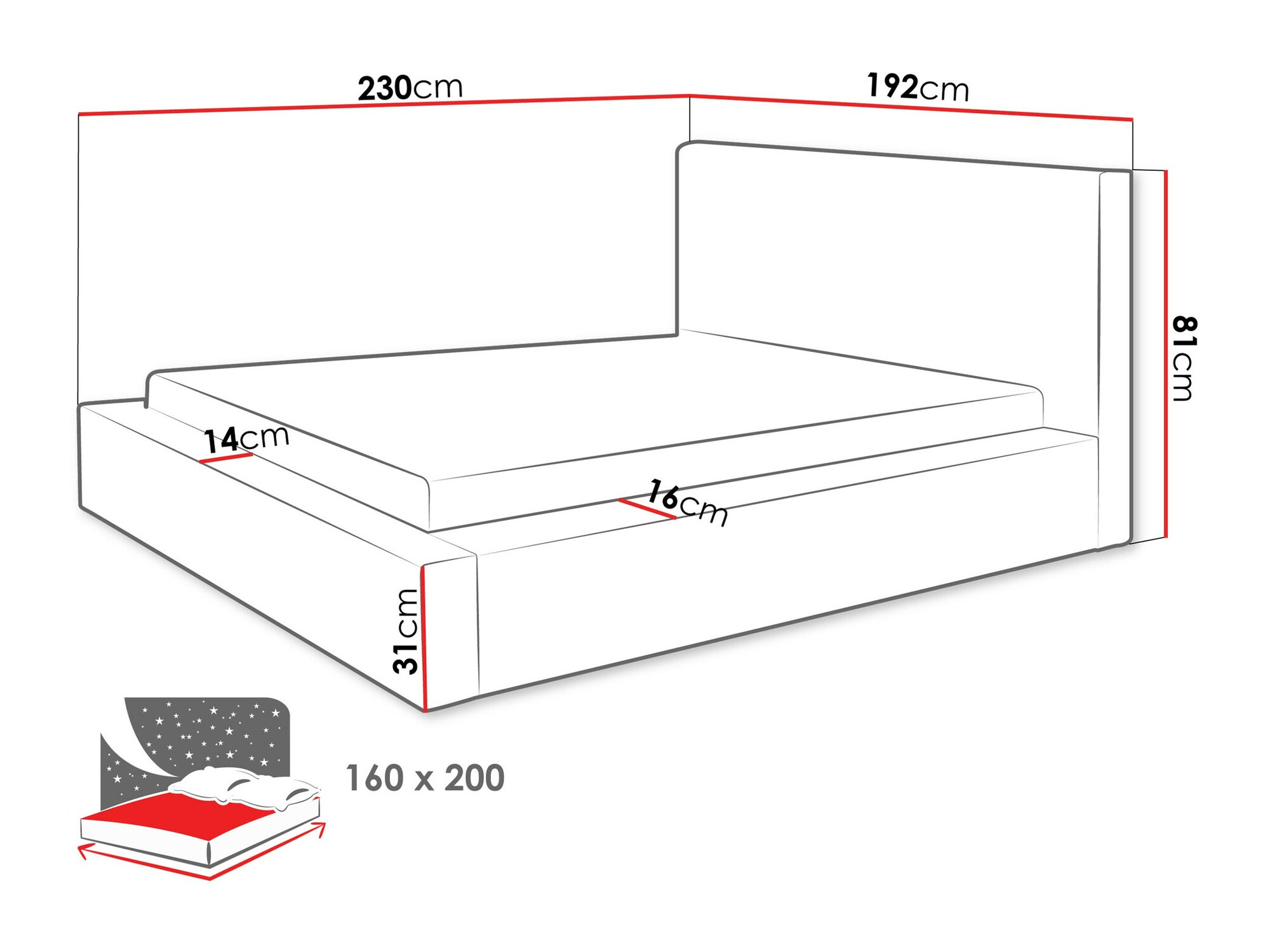 Bett TrendyNest Cervara (Top 90)
