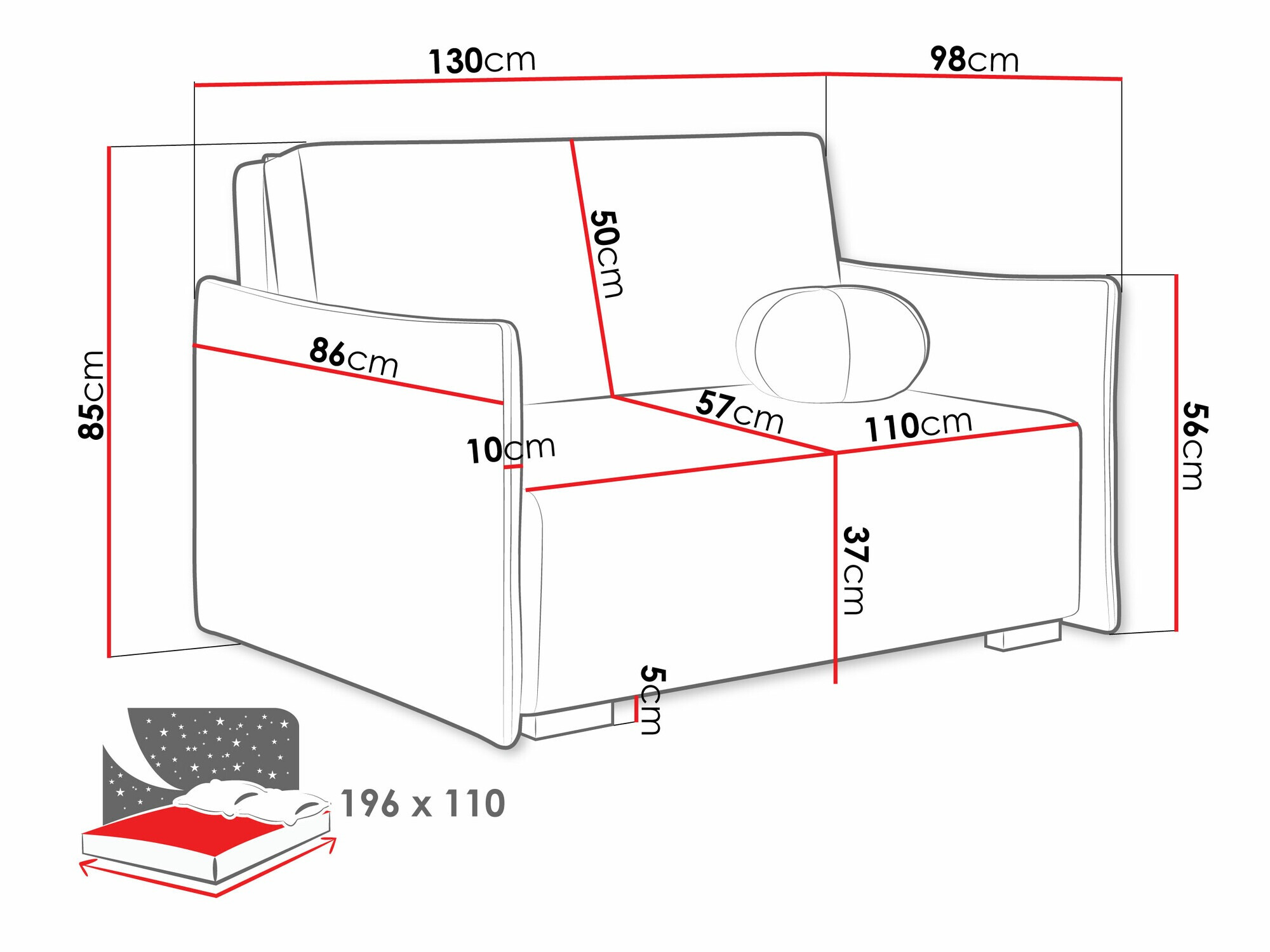 Schlafsofa Columbus 221 (Stark 372)