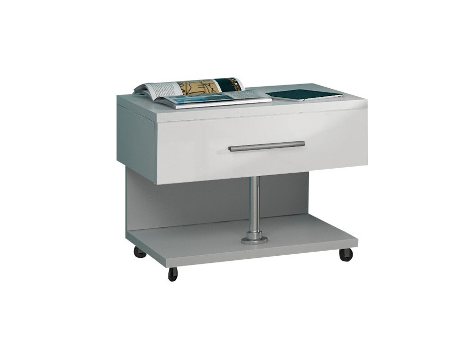 Nachttisch Campus (Weiß + Weiß glänzend)