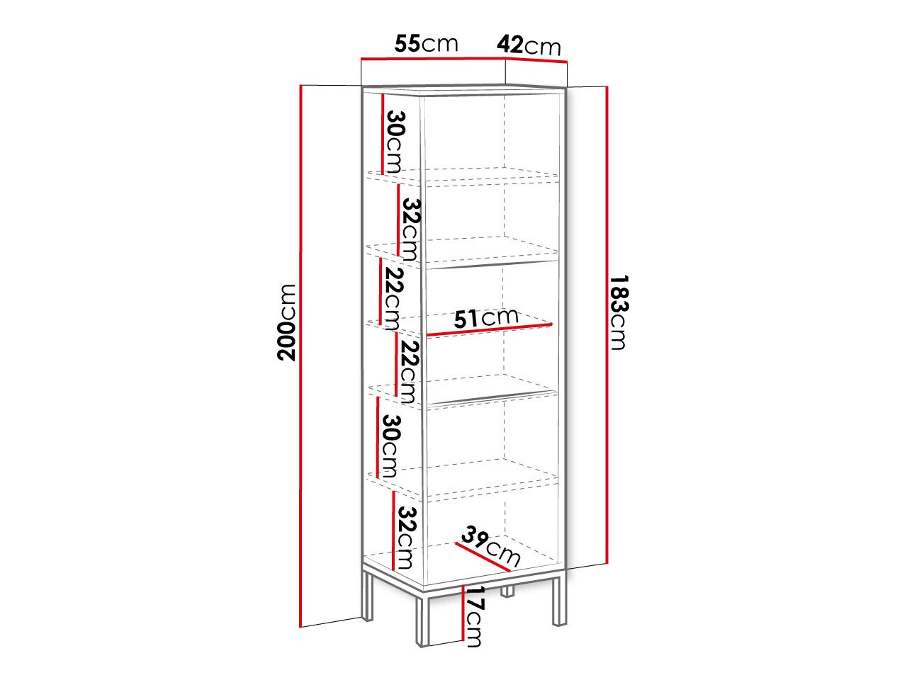Regal Levelbu 105 (Weiß + Weiß glänzend)