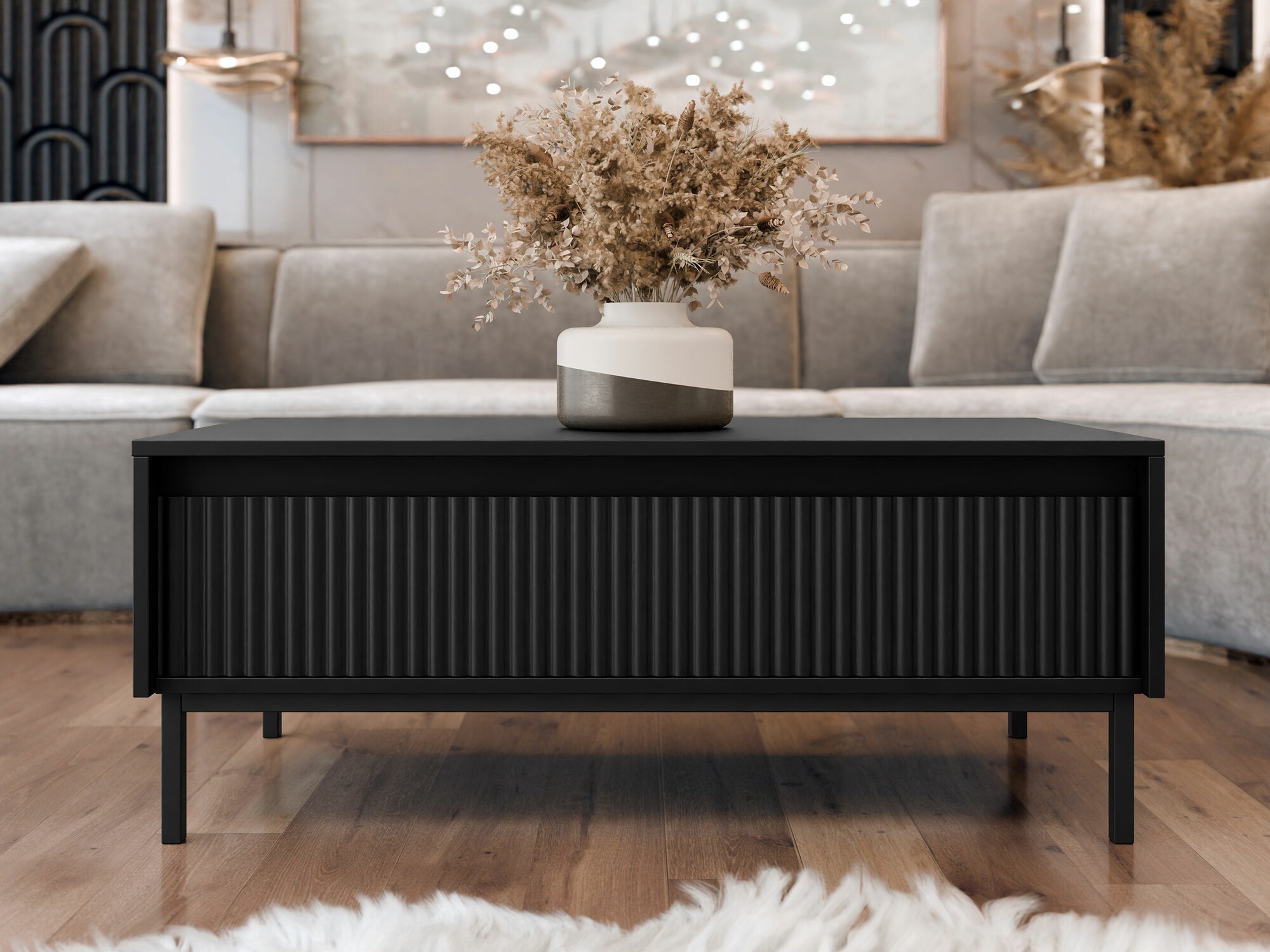 Couchtisch Comfivo Delruva (Schwarz)