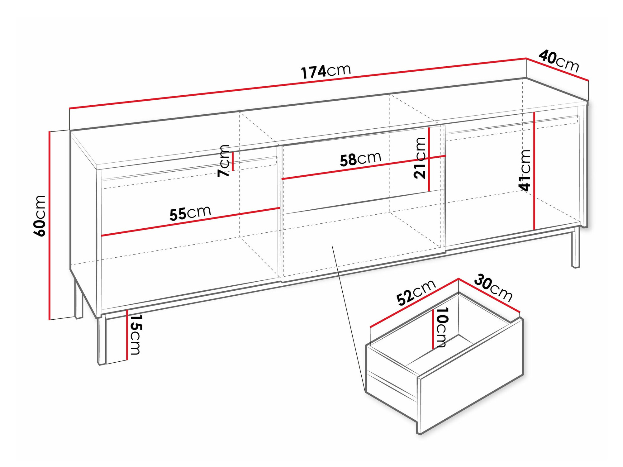 TV-Möbel Comfivo Delruva 104 (Weiß)