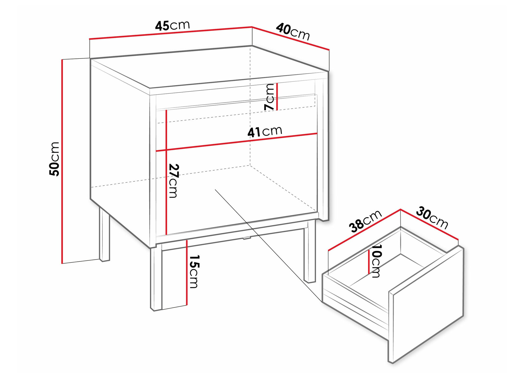 Nachttisch Comfivo Delruva (Weiß)
