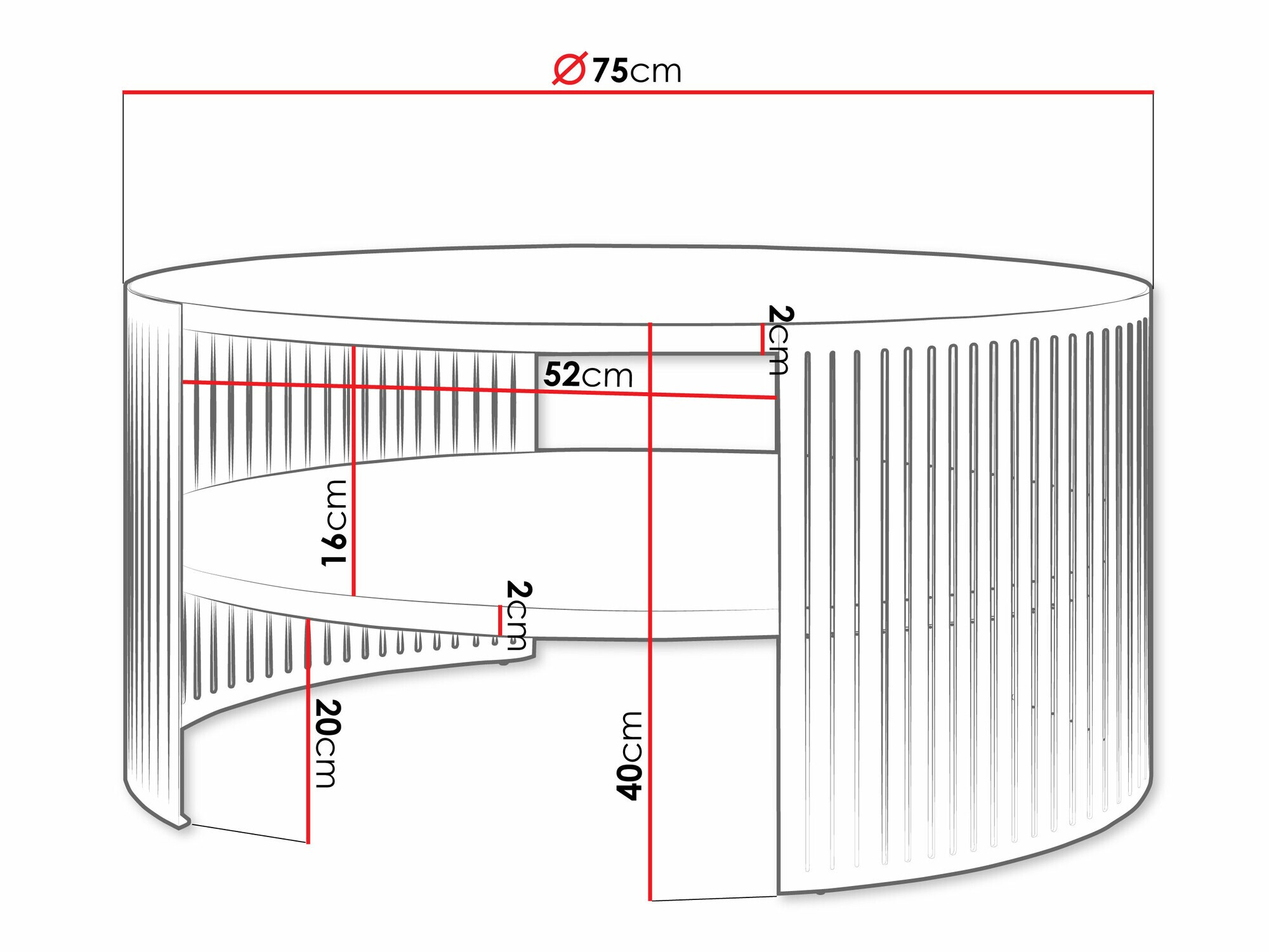 Couchtisch Sordore 102 (Schwarz + Weißer Marmor)