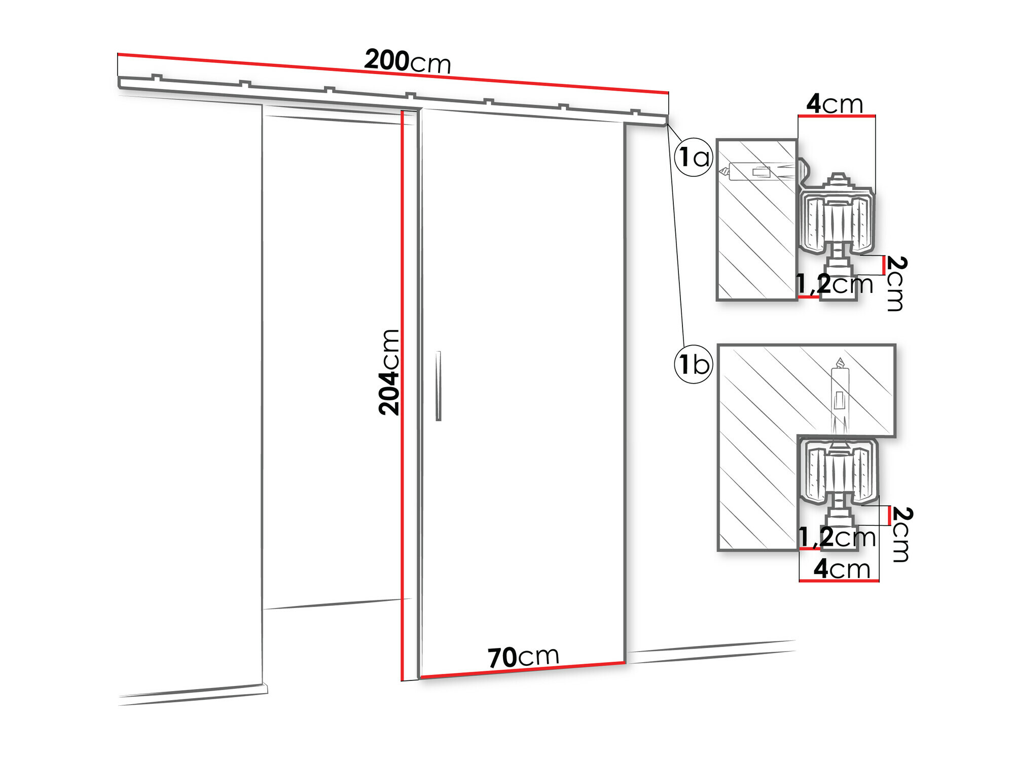 Schwebetür Hartford 487 (Weiß)
