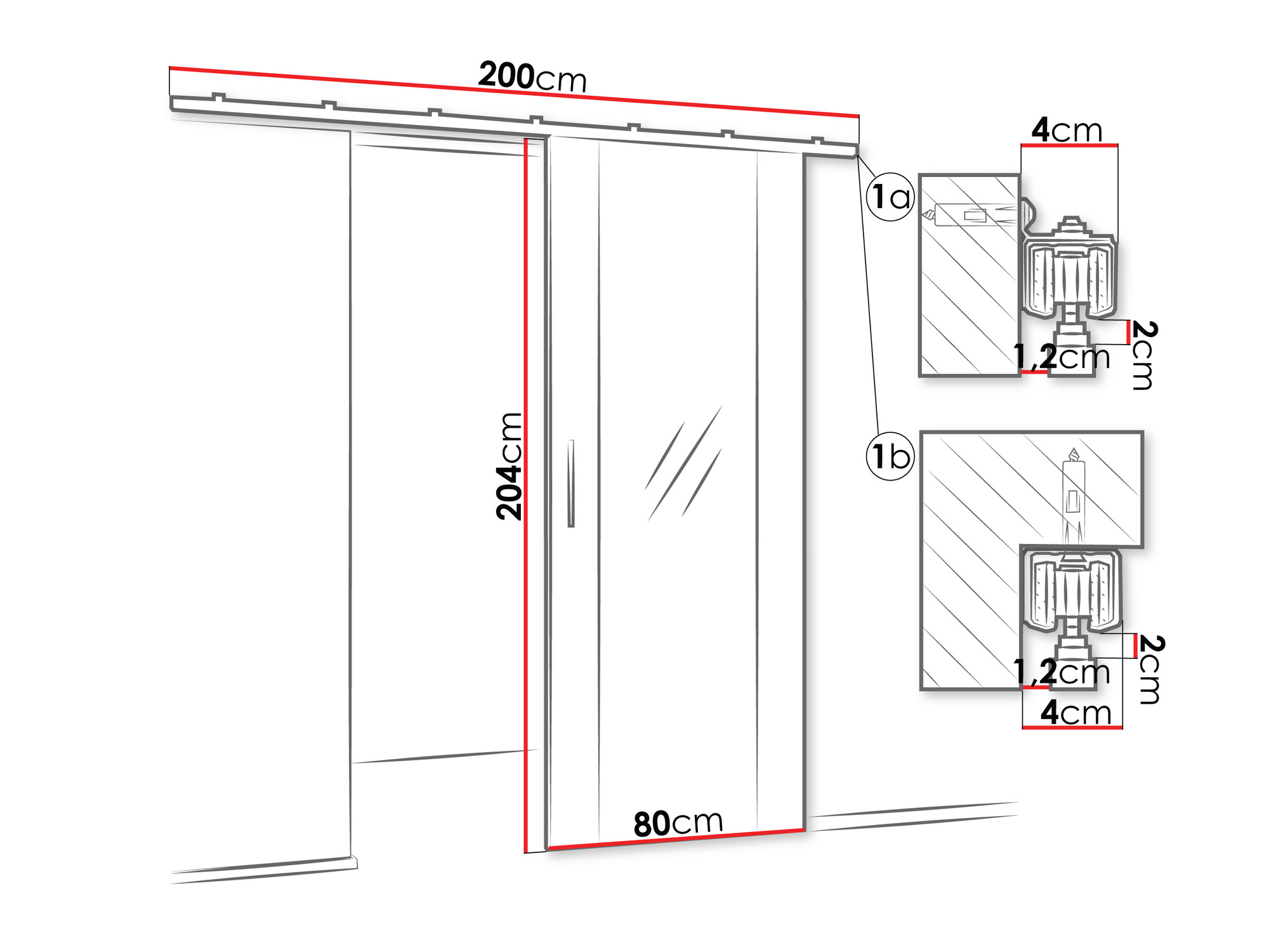Schwebetür Hartford 488 (Kaschmir)