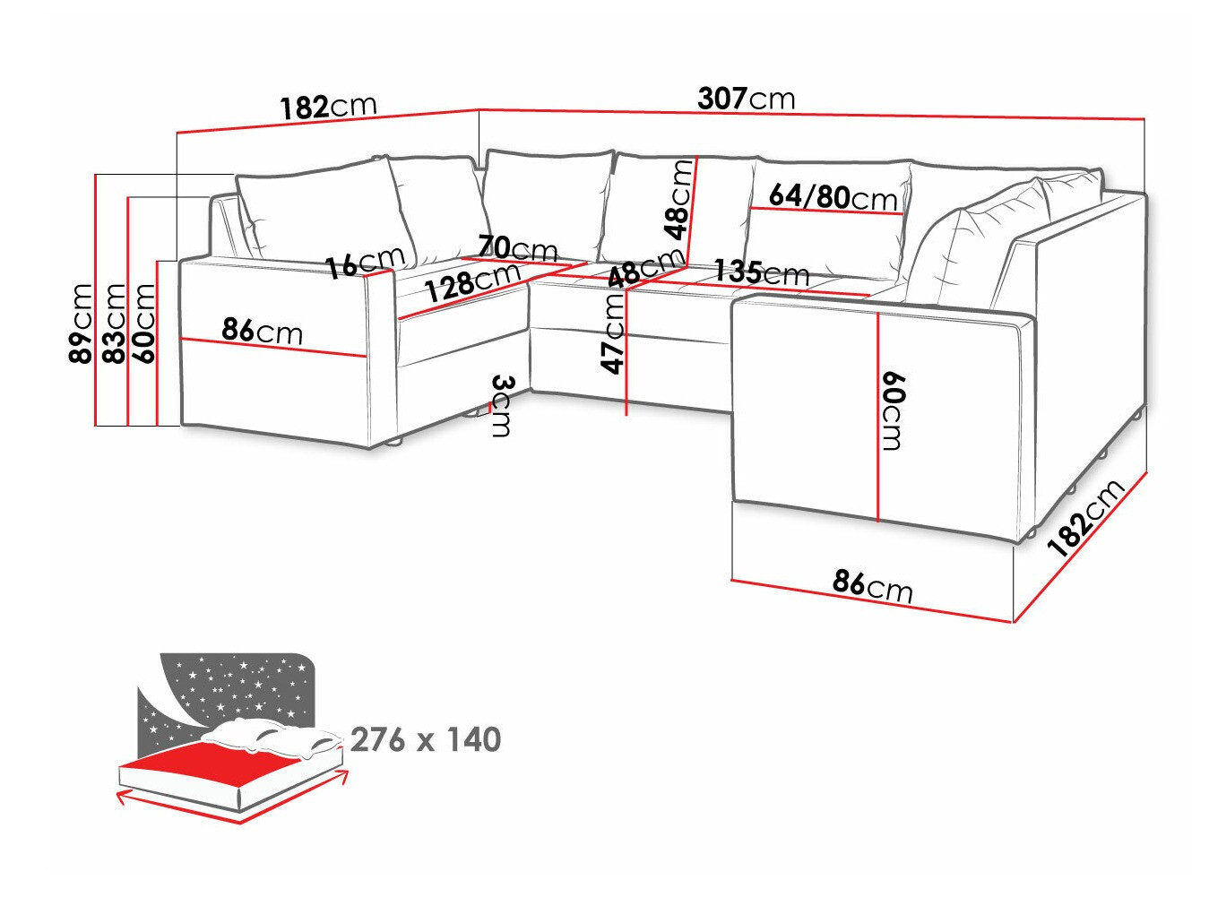 Ecksofa Providence 145 (Loca 21)