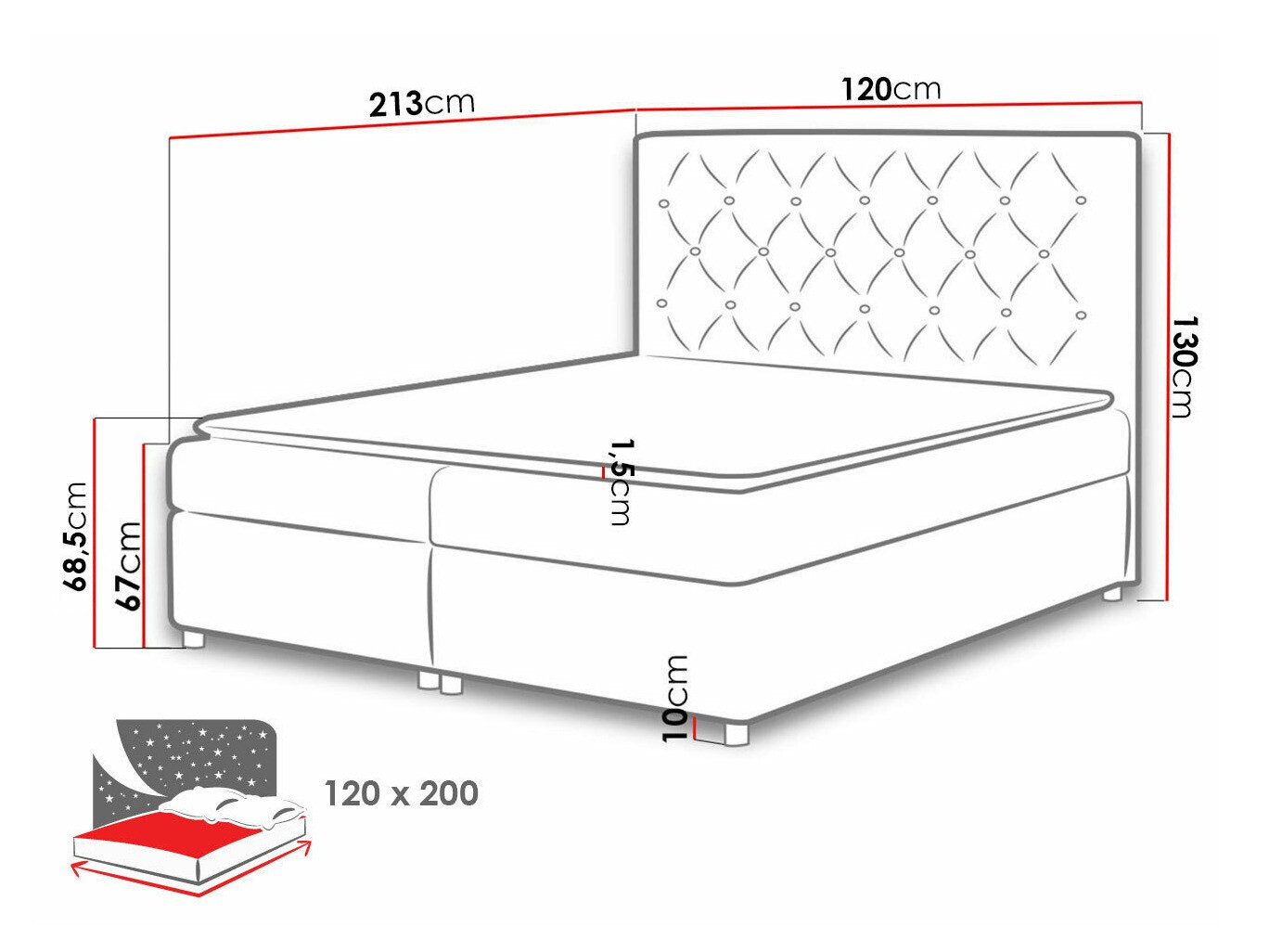 Boxspringbett Domus (Primo 8804)