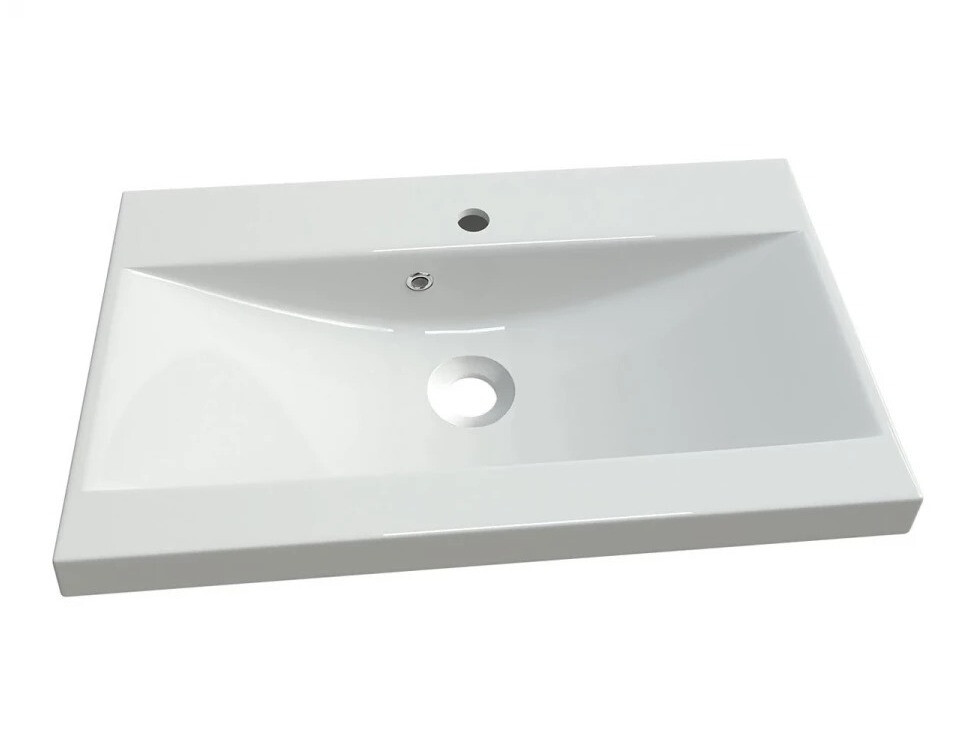 Badezimmer-Set Sarasota 140 (Weiß glänzend + Matera grau)