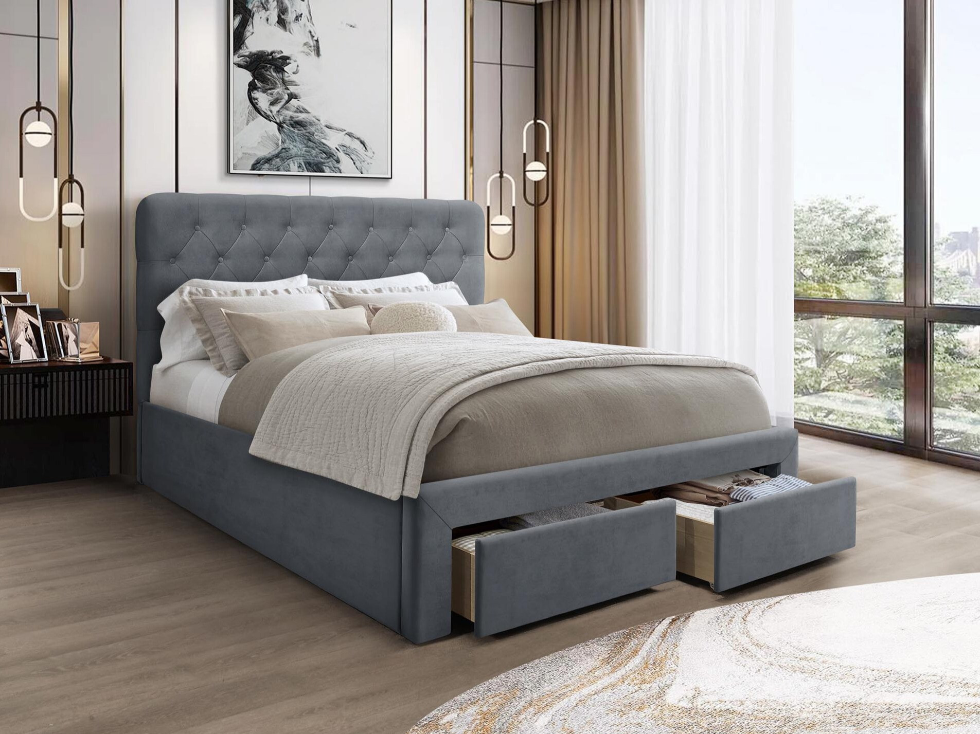 Bett Houston 1708 (Grau)