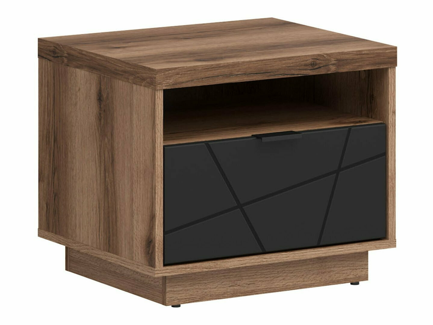 Nachttisch Fivale 115 (Dunkle Delano-Eiche + Mattschwarz)